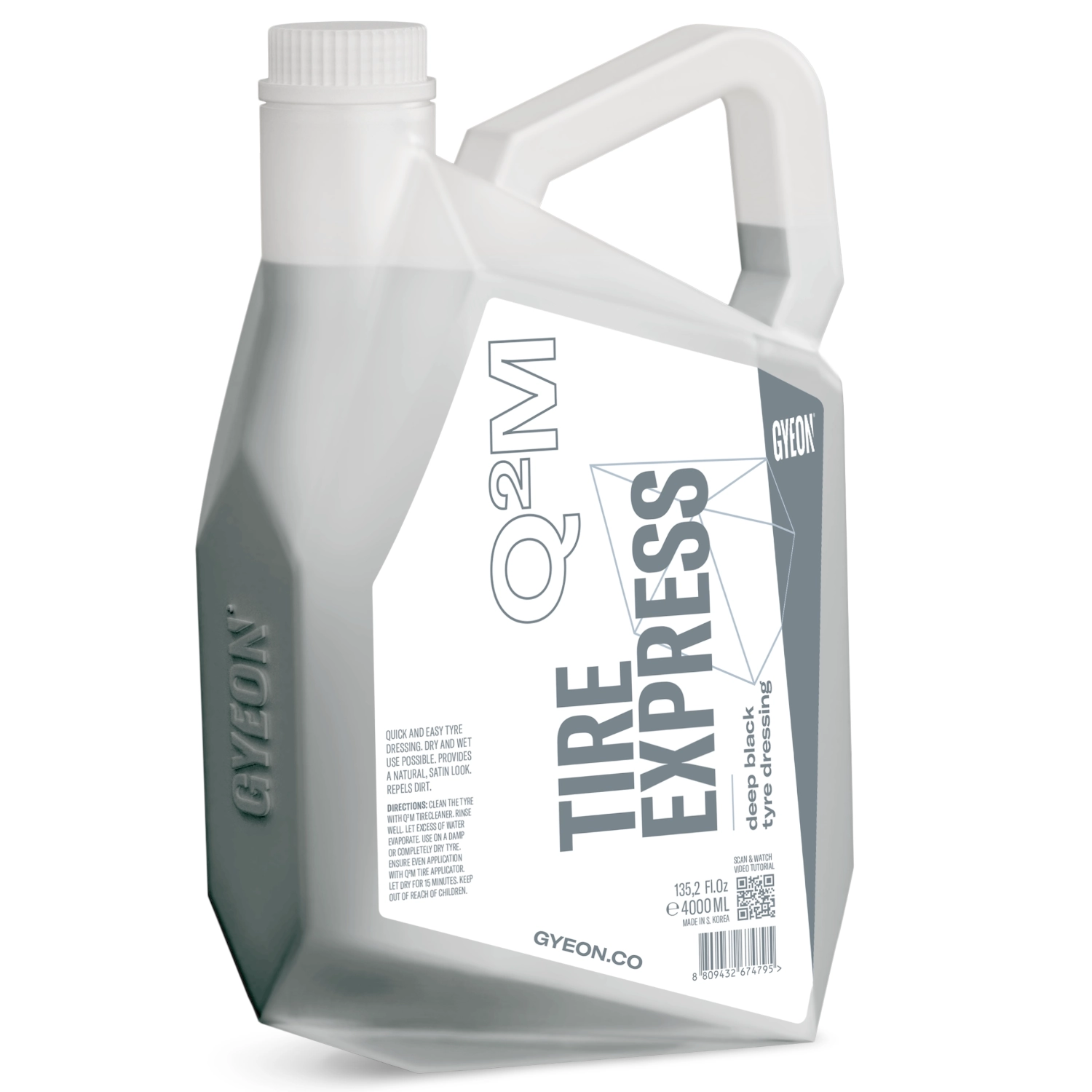 Däckglans Gyeon Q2M Tire Express 4000ml flaska med satinfinish och UV-skydd