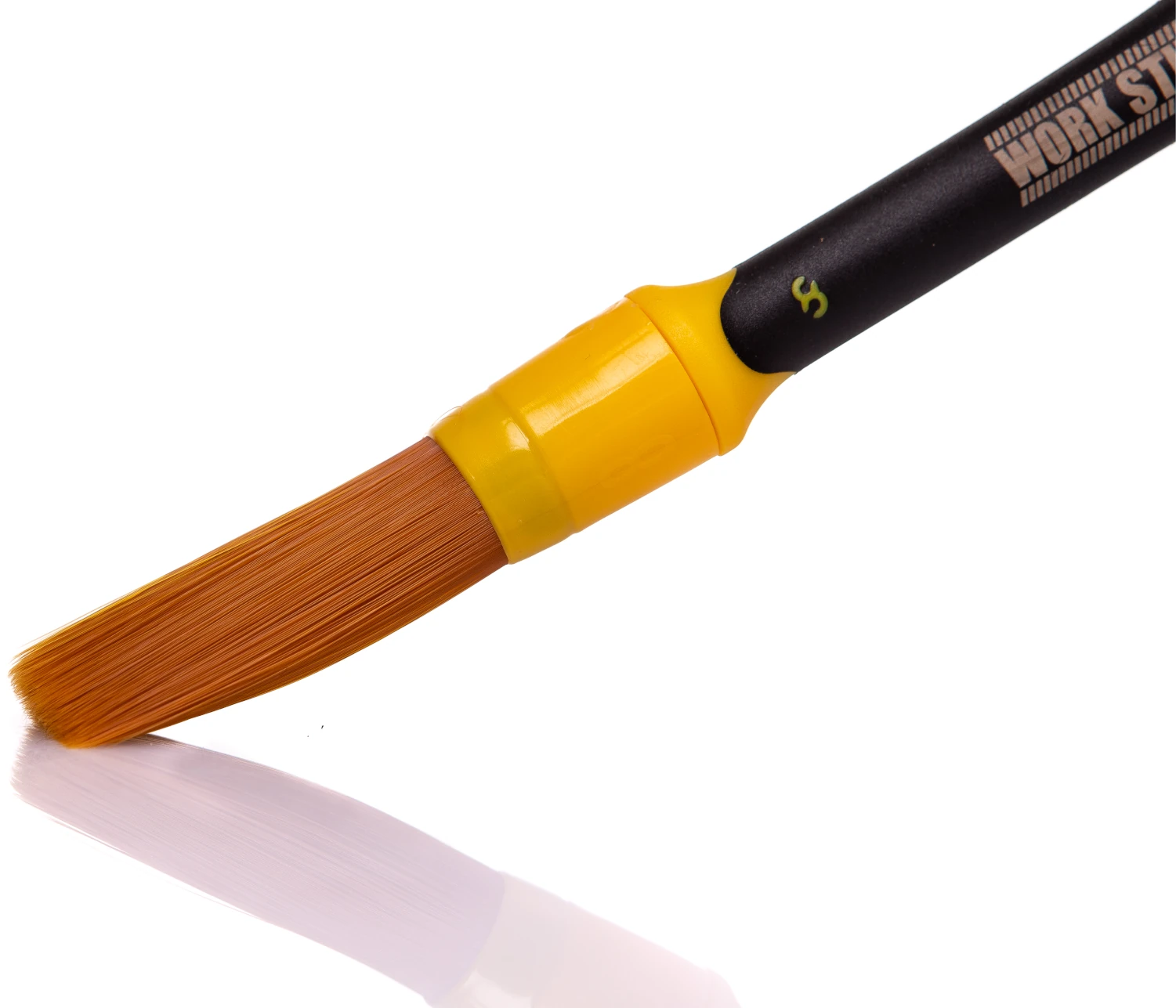 Work Stuff Detailing Brush Rubber Albino Orange – pędzelek detailingowy z gumowaną rękojeścią 16mm
