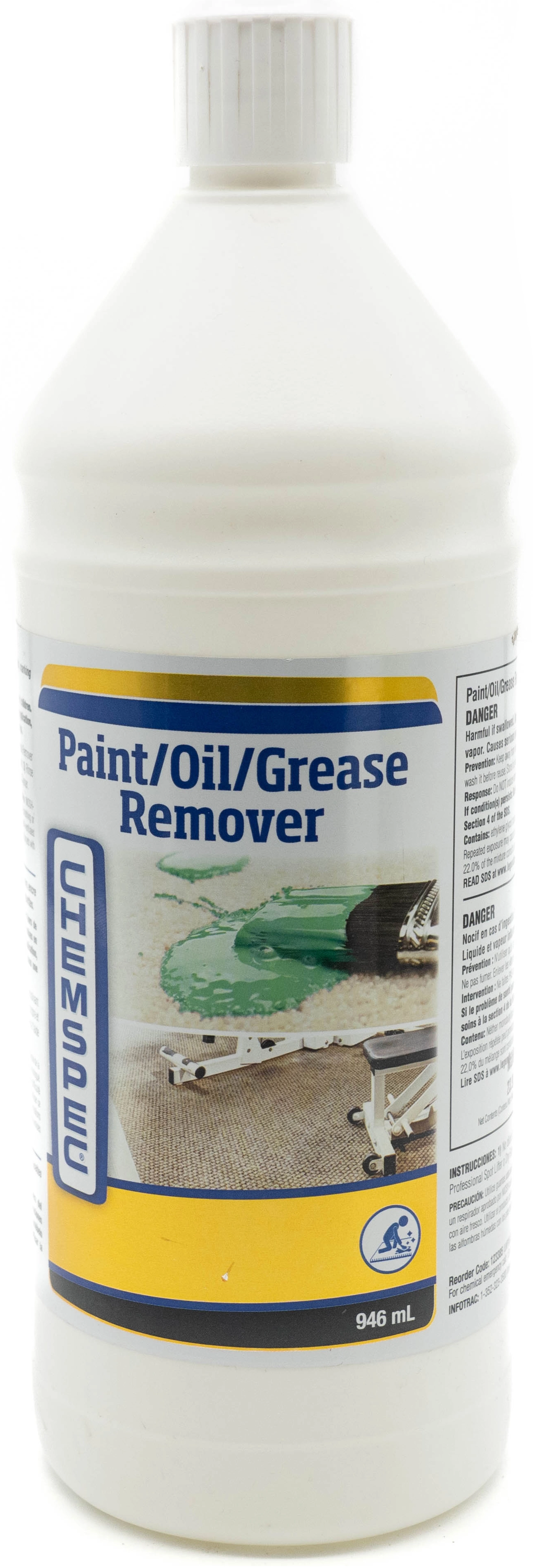 CHEMSPEC Paint, Oil & Grease Remover 946ml bottle for professional textile and vehicle interior cleaning