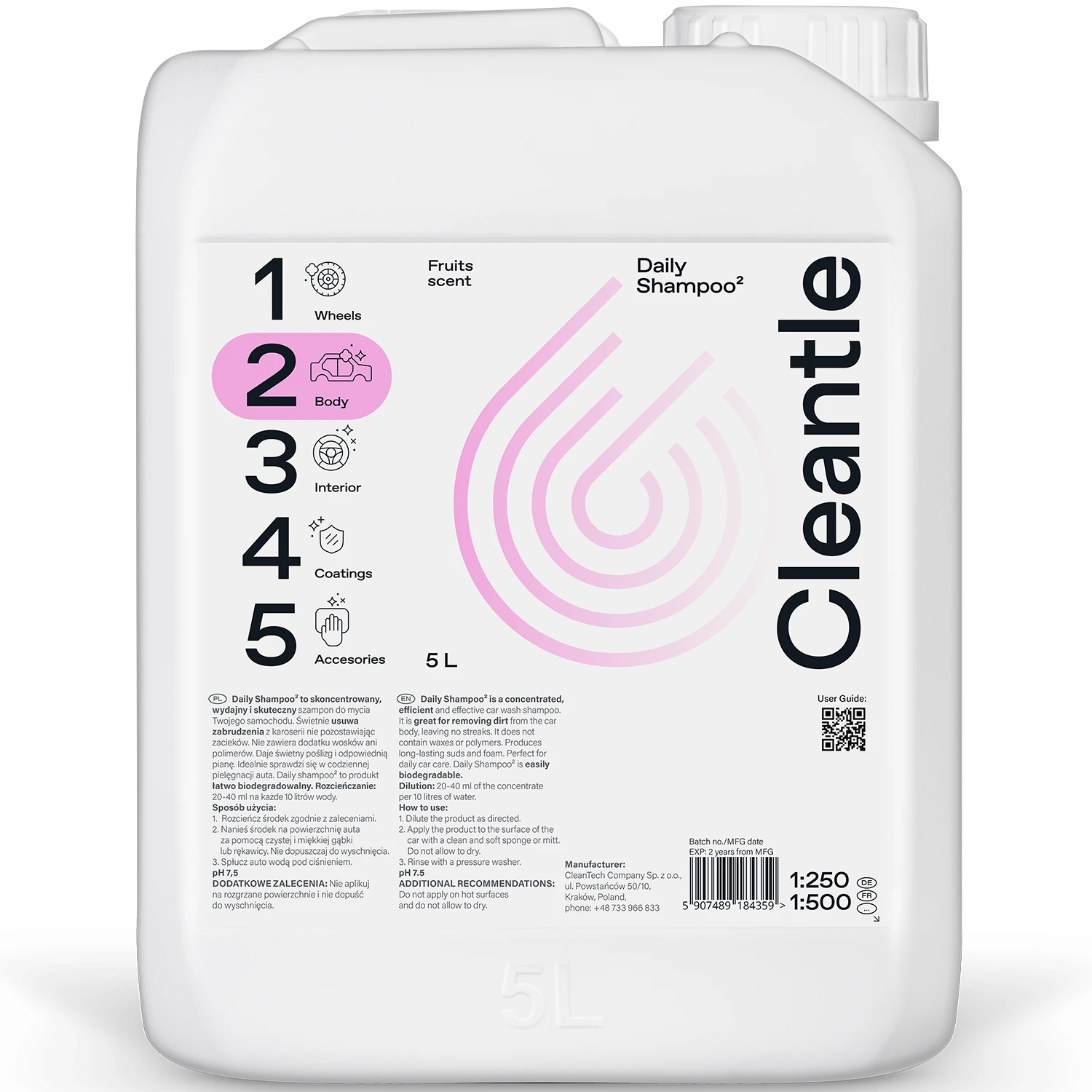 Cleantle Daily Shampoo – budżetowy szampon do mycia auta 5L