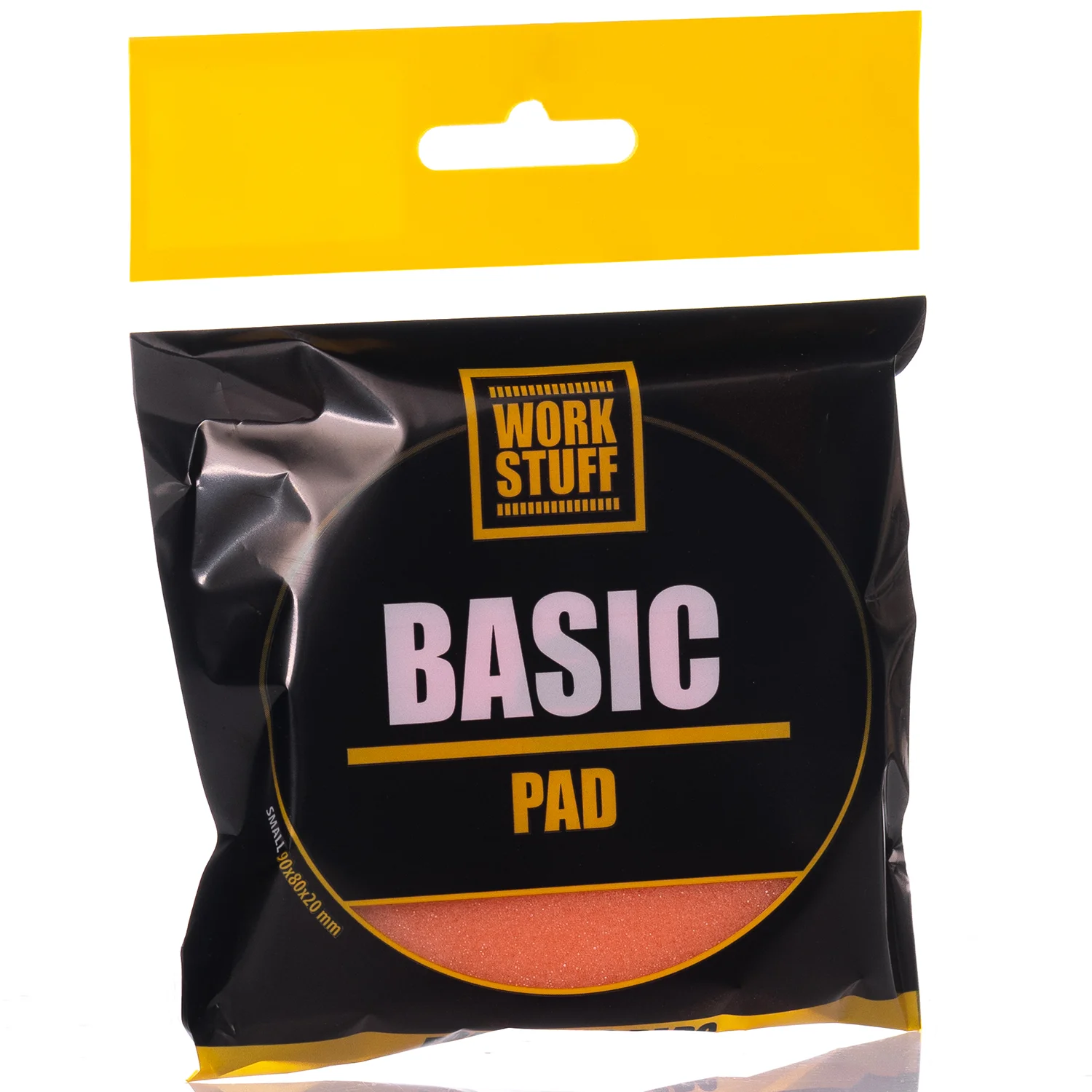 Poleringspad, Medium Hårdhet, Orange 80/90 mm, Fasade kanter, Central hål, Work Stuff
