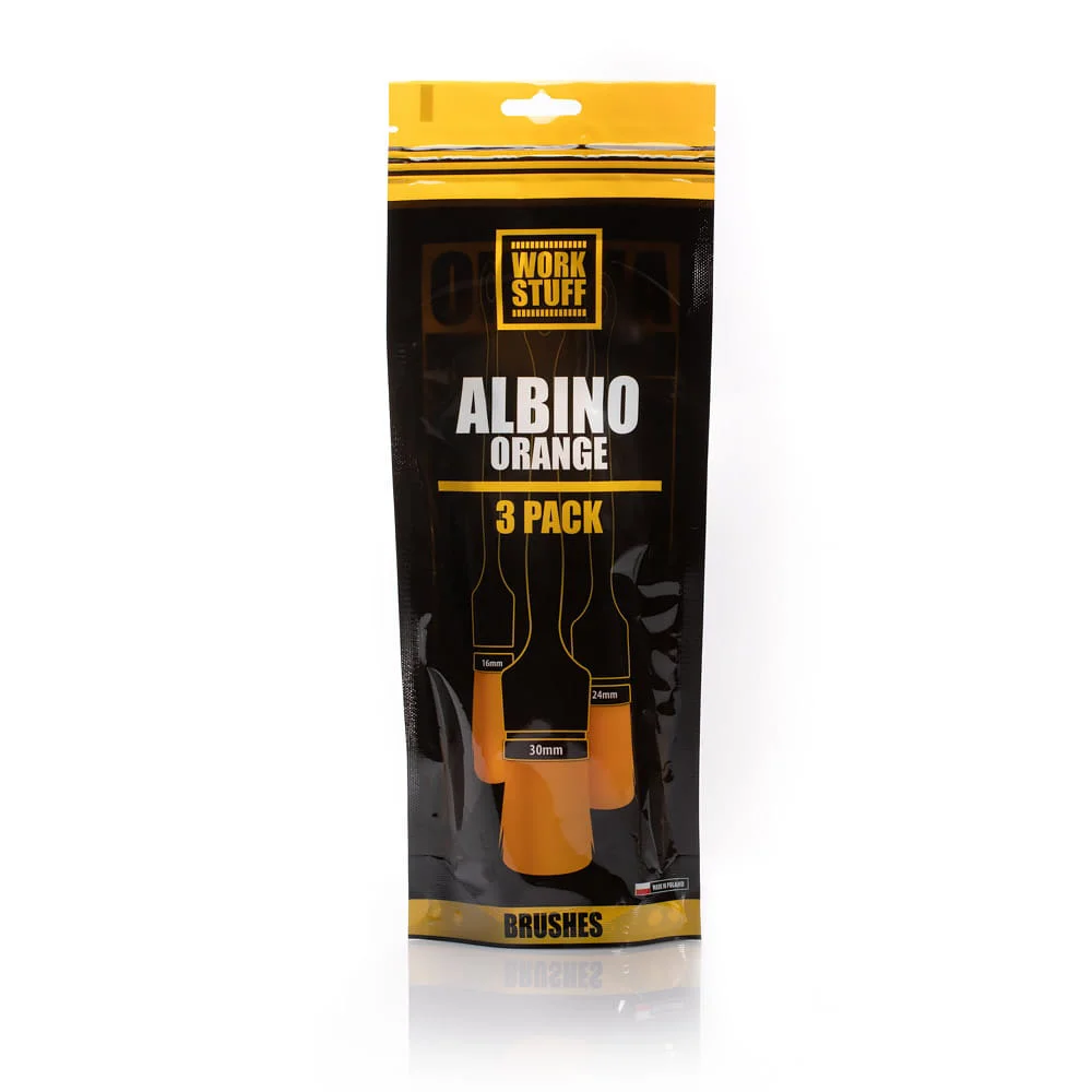 Work Stuff Detailing Albino Orange 3-pak – zestaw niezwykle delikatnych pędzelków detailingowych