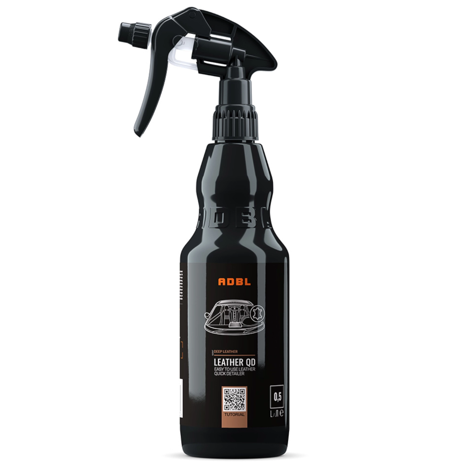 ADBL Leather Quick Detailer 500ml spray bottle for daily cleaning and maintenance of vehicle leather upholstery