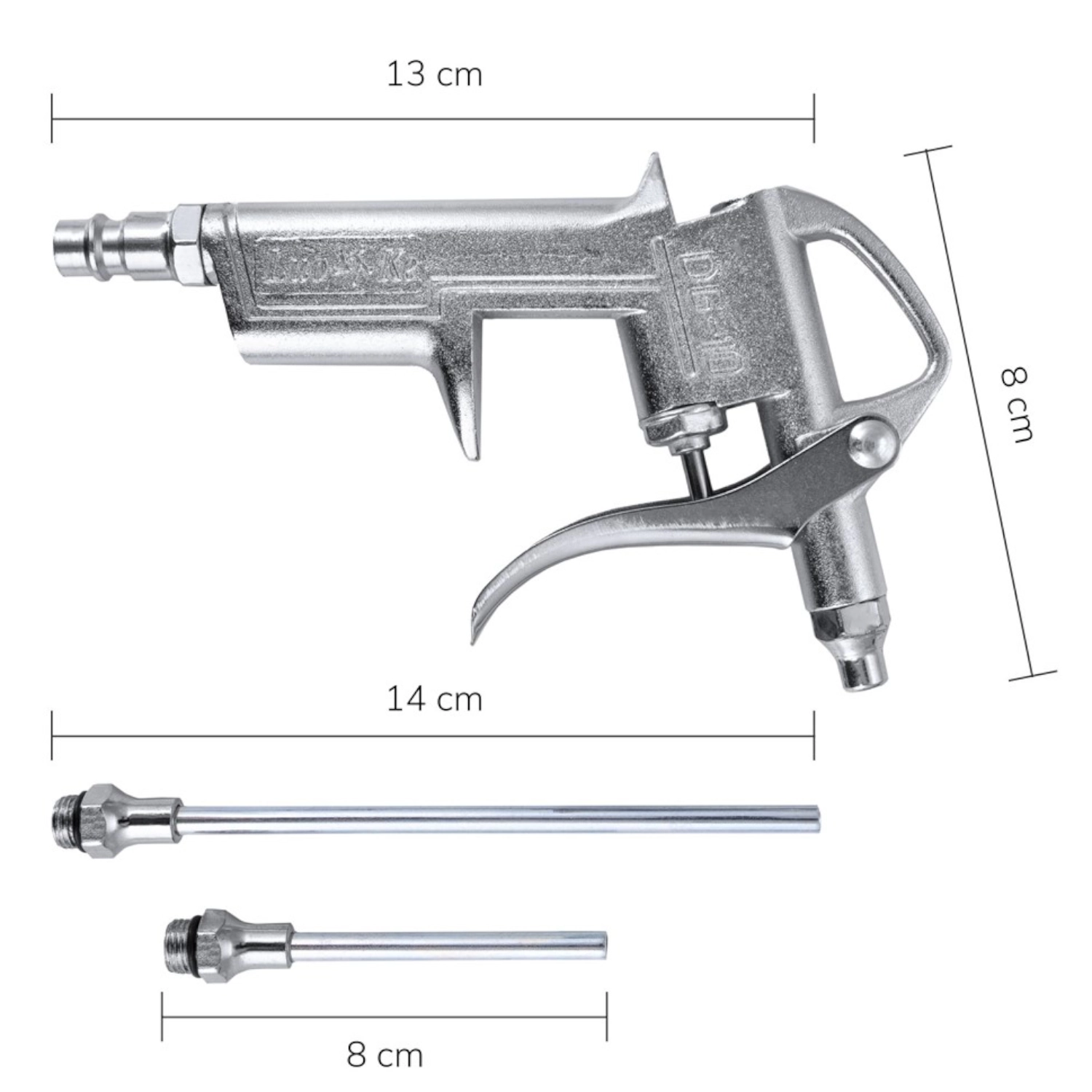 BenBow Air Blow Gun Ben000046 with two interchangeable nozzles 140mm and 80mm for vehicle care