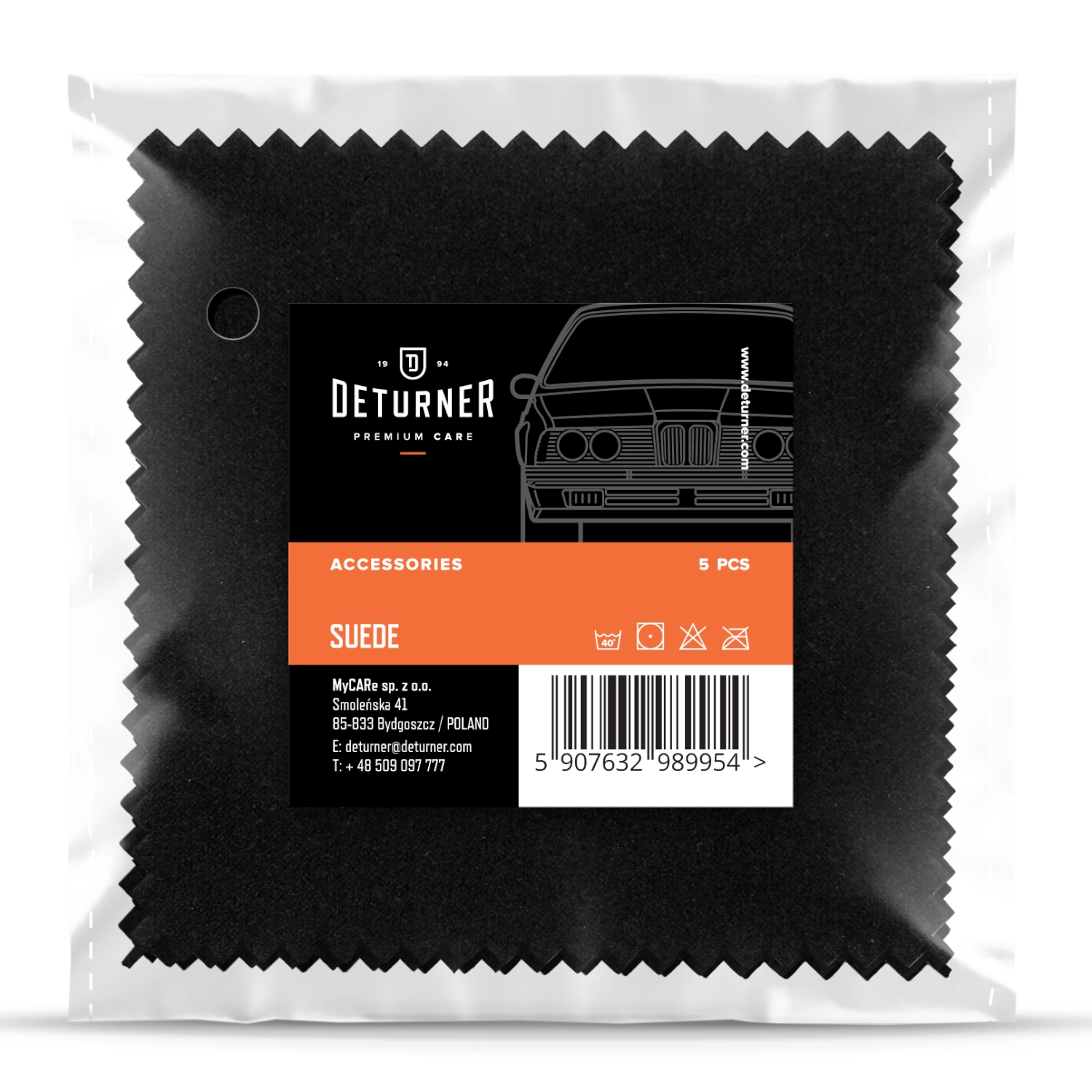Deturner mikrofiberapplikator Suede 10x10cm 5-pack för applicering av vax, Sealant och Coating