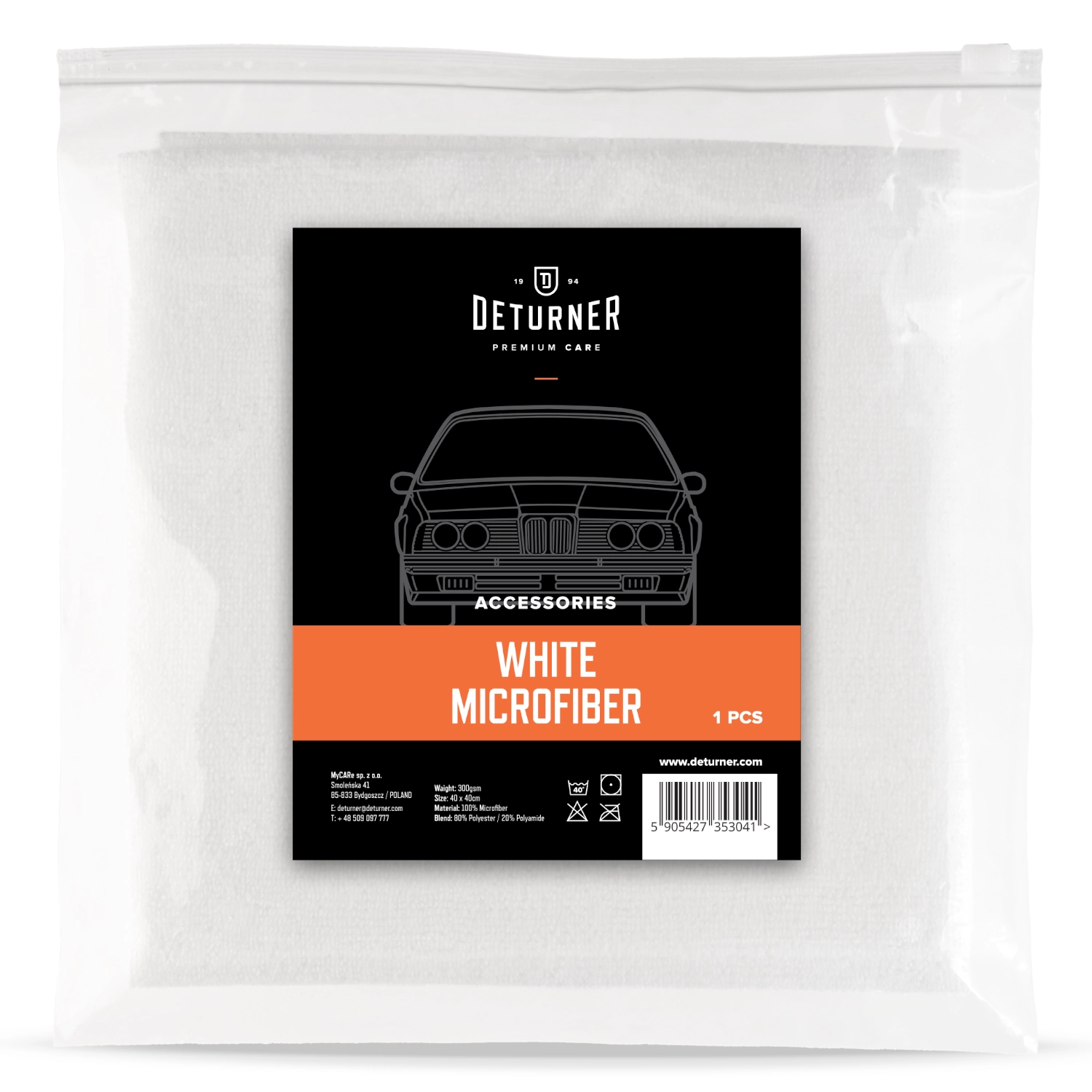 Deturner Microfibre Cloth 40x40 cm for leather cleaning and care in vehicles
