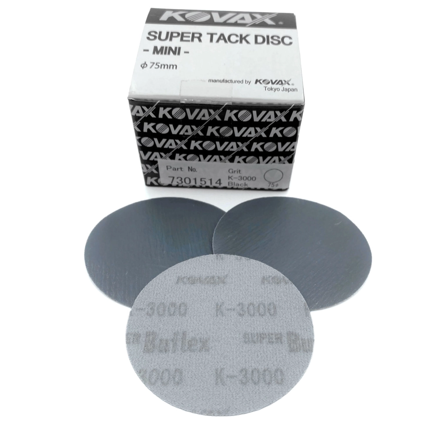 KOVAX Buflex Dry - Krążek scierny na rzep 75mm (Black) K3000