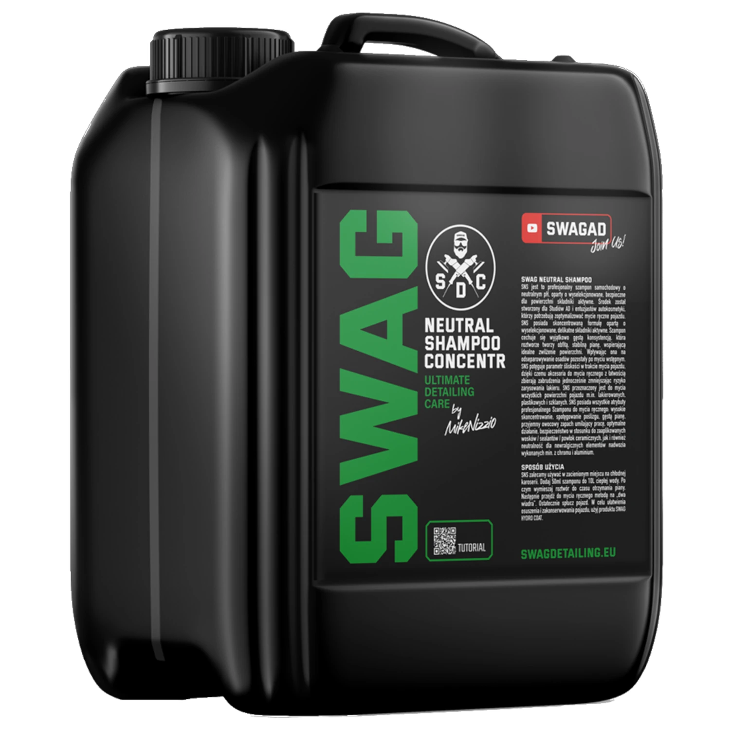 SWAG pH-Neutral Car Shampoo Concentrate 5L bottle for professional car washing and detailing