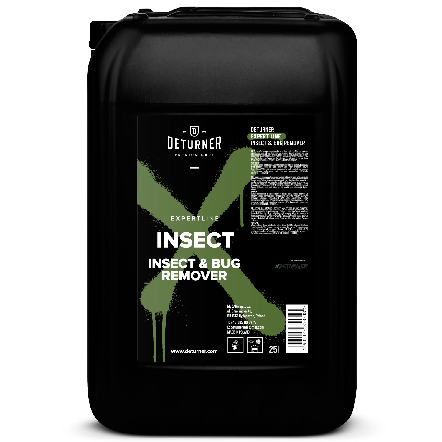 Insektsborttagare 25L dunk från Deturner för rengöring av lack, plast och glas