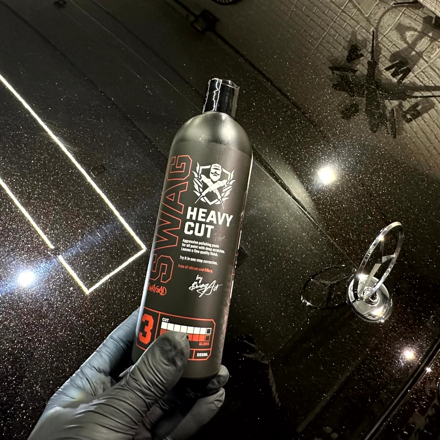 SWAG Heavy Cut Compound 250ml flaska för grovpolering och borttagning av repor