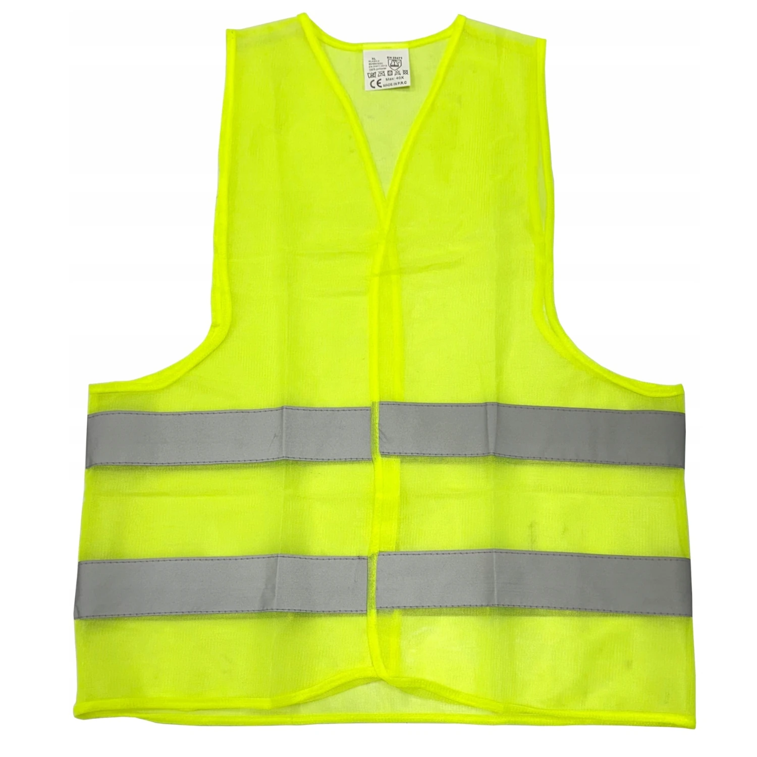 MrCleaner high-visibility safety vest lime green with reflective strips, Universal XL size