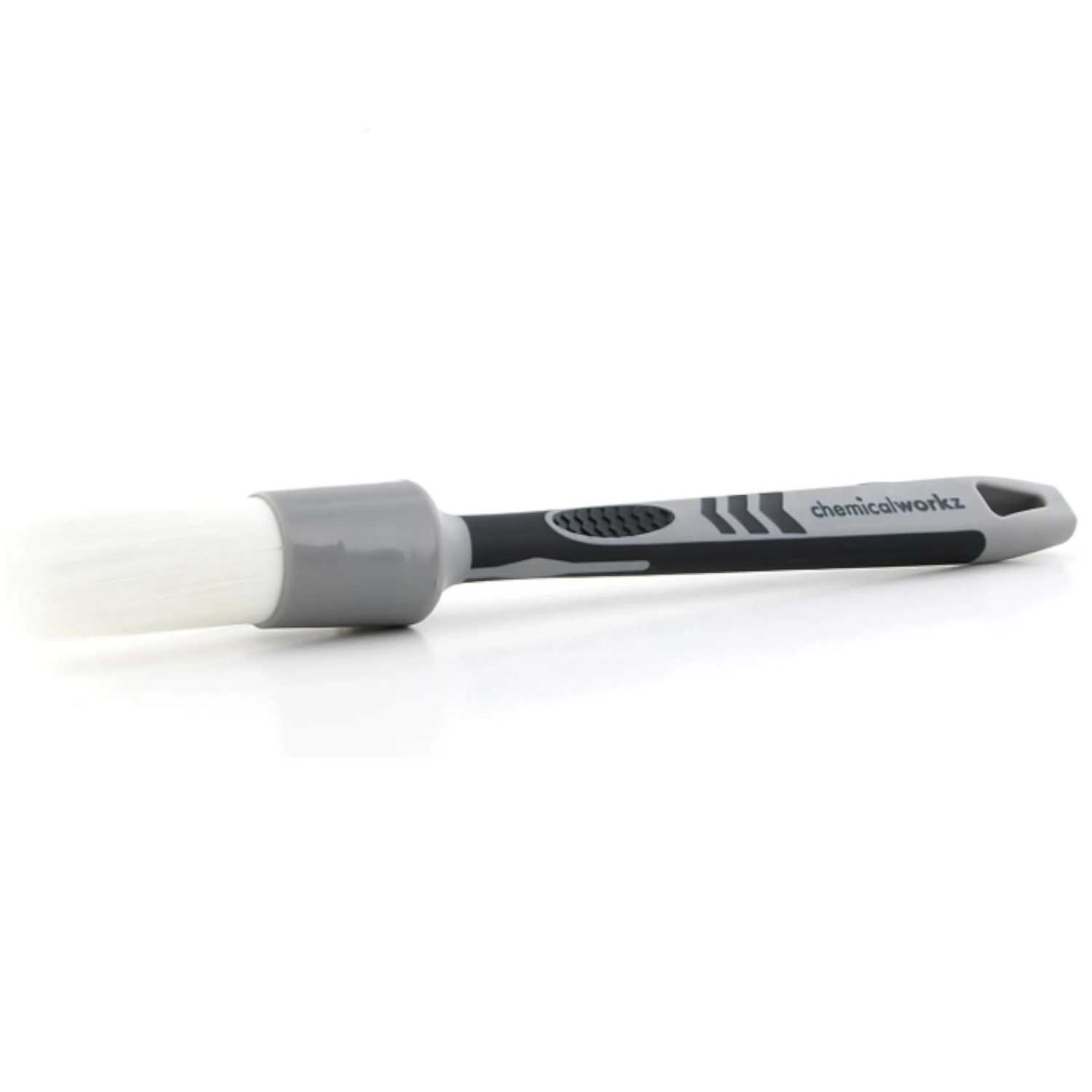 ChemicalWorkz New Detailing Brush 20mm with white synthetic bristles and rubber handle
