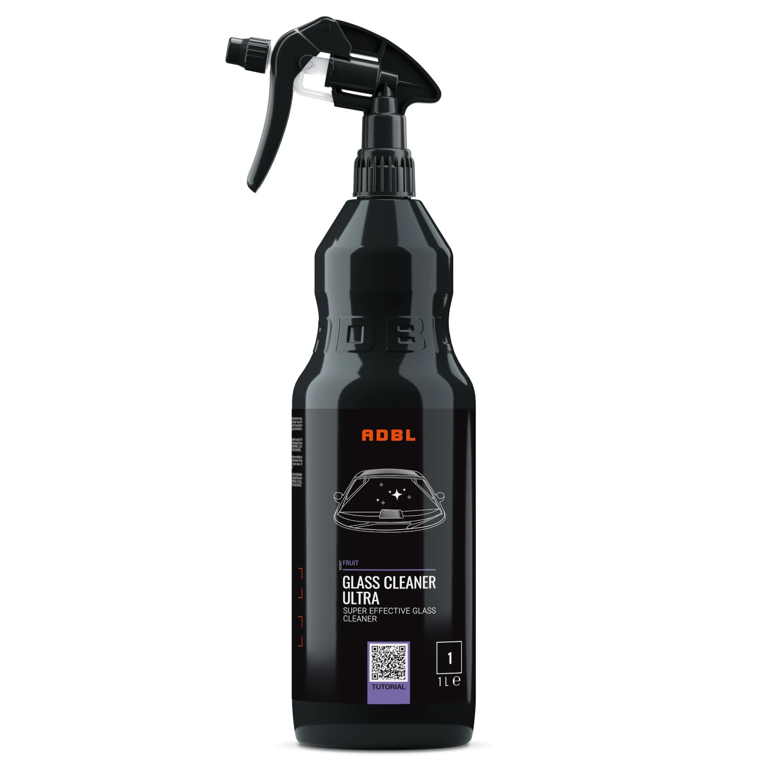 ADBL Glass Cleaner Ultra 1L bottle for streak-free cleaning of car glass and mirrors