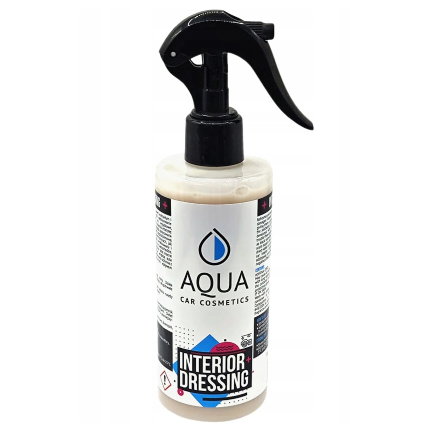 AQUA Cosmetics Interior Care 250ml bottle for interior car care with satin finish and UV protection