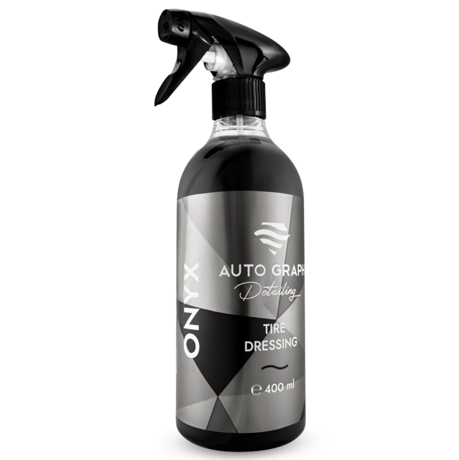 Auto Graph Däckbalsam 400ml flaska med svart satinfinish för däckbehandling och hydrofobt skydd