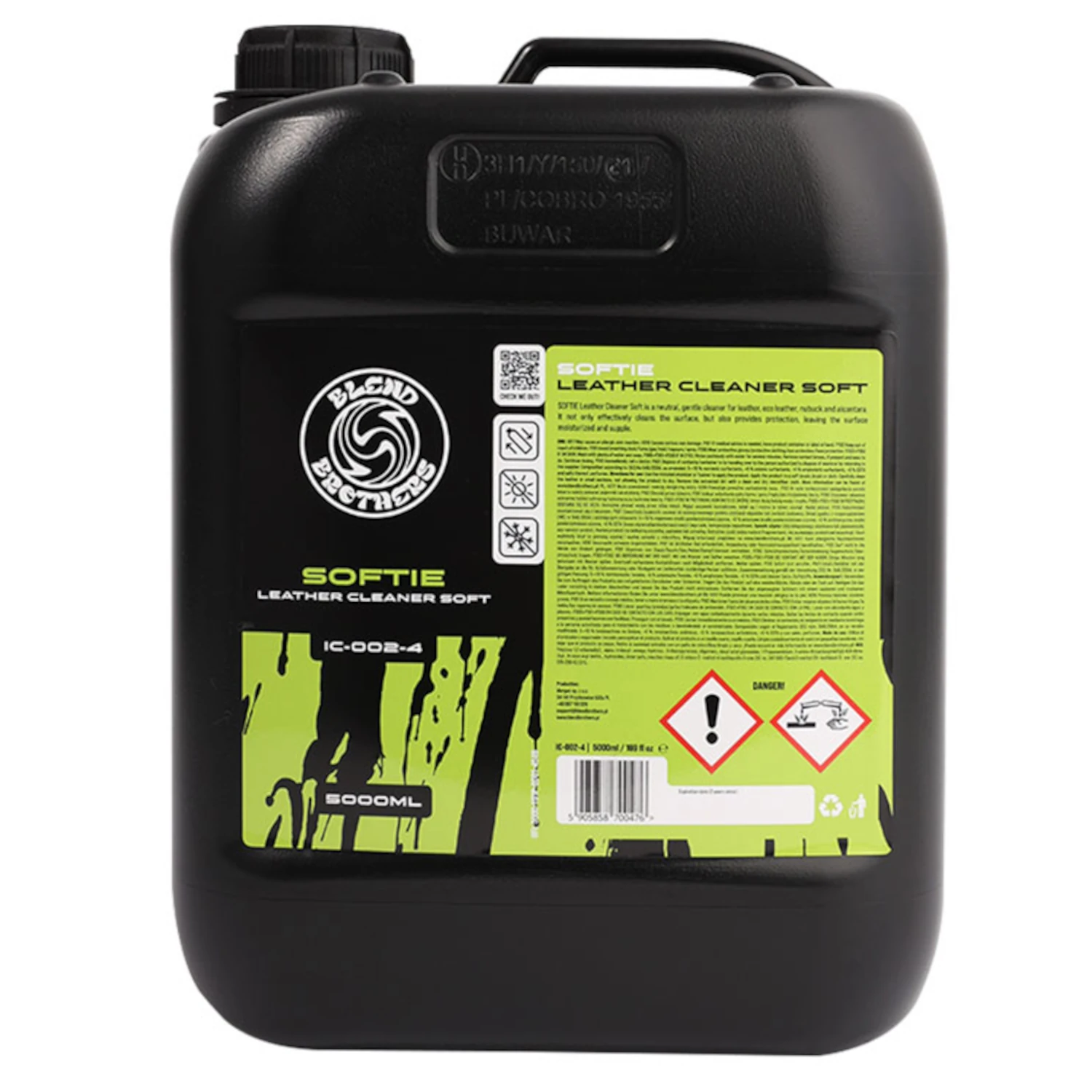 Blend Brothers pH-Neutral Leather Cleaner 5L canister with spray bottle for leather and Alcantara