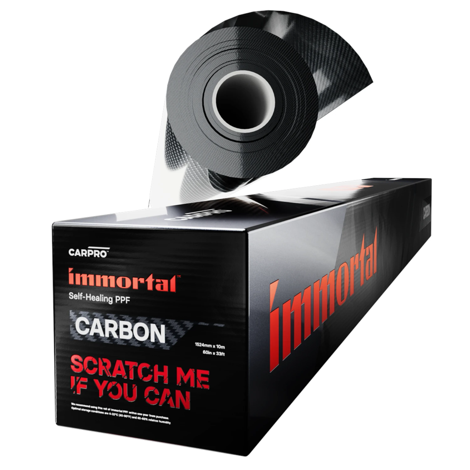PPF carbon fibre film 1.52x15m by CarPro CQuartz, scratch-resistant and UV-resistant paint protection