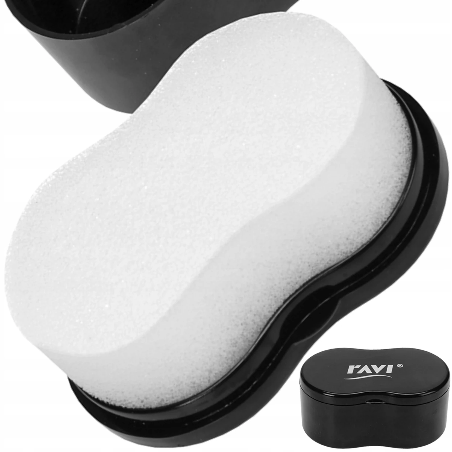 Leather shoe cleaning sponge with clear polishing formula, reusable, Ravi