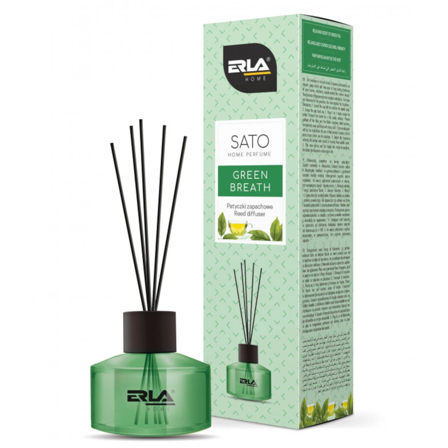 K2 Reed Diffuser Green Breath 50ml with adjustable intensity for vehicle cabin