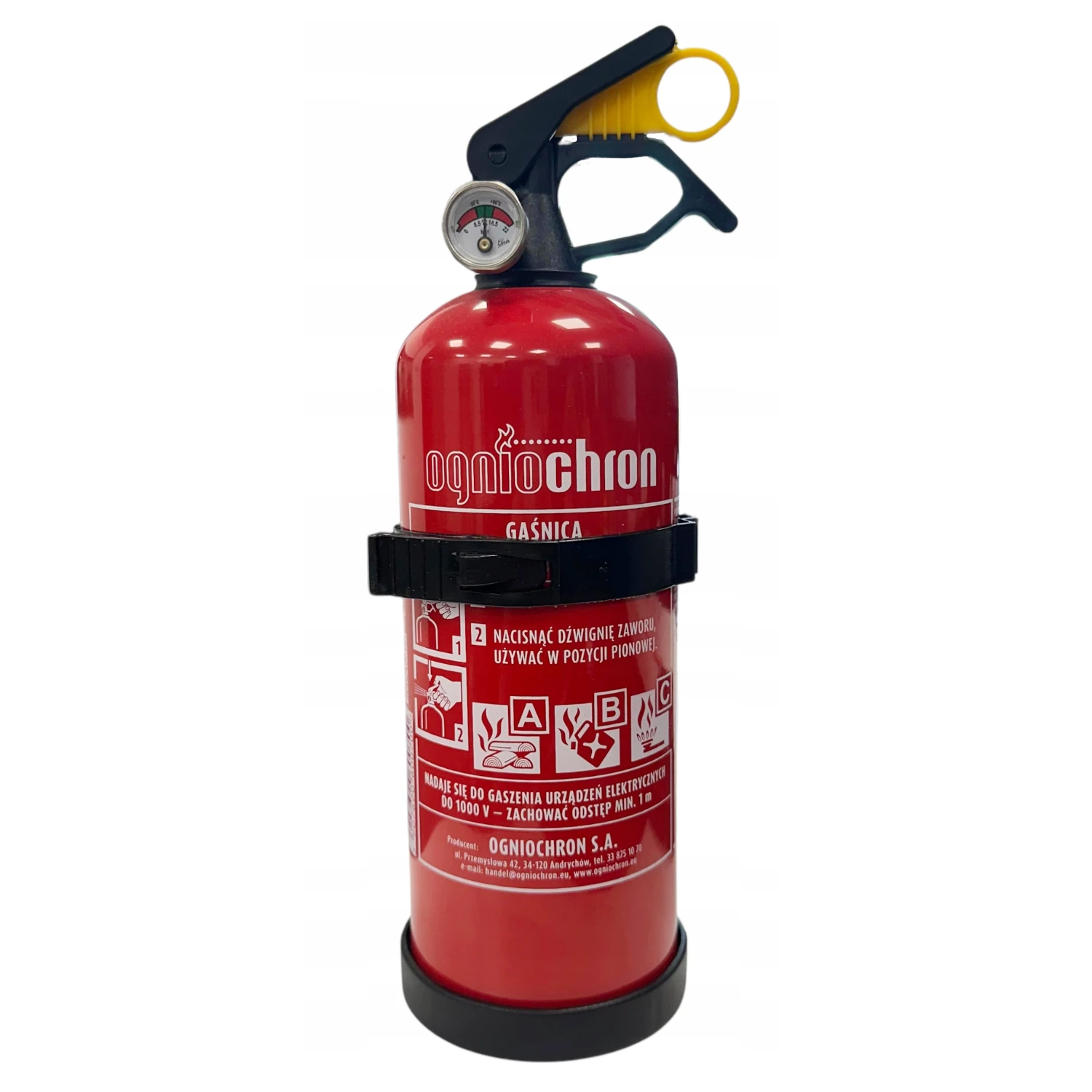 MrCleaner Dry Powder Fire Extinguisher 1 kg ABC with built-in pressure gauge for vehicles and garages
