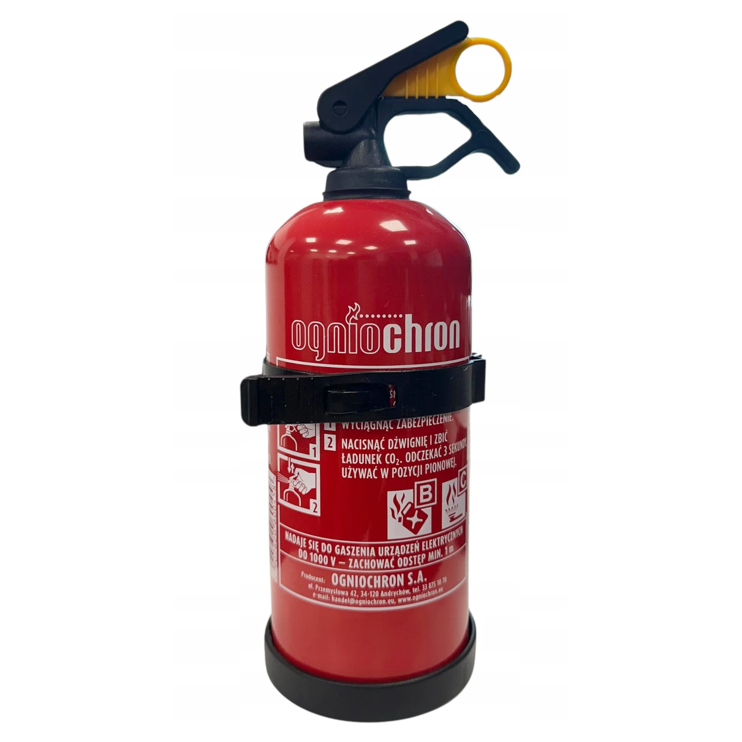 MrCleaner Pulversläckare 1 kg kompakt brandsläckare med monteringsfäste för bil och båt
