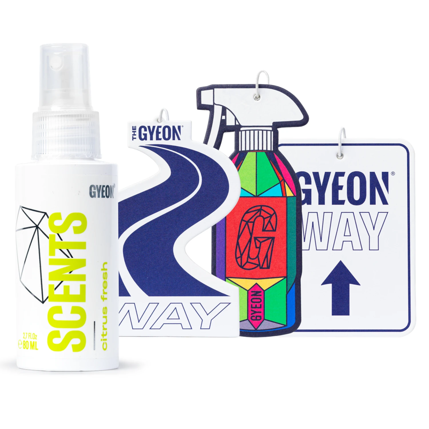 Car air freshener Citrus Fresh 80ml by Gyeon with three hanging tags for long-lasting scent in the car