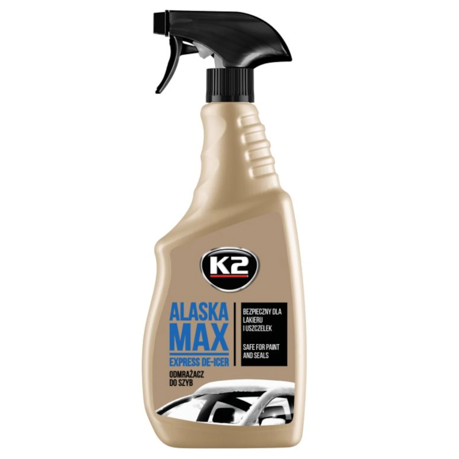 K2 De-Icer Spray Alaska 700ml spray bottle with nanoparticle formula for car windows