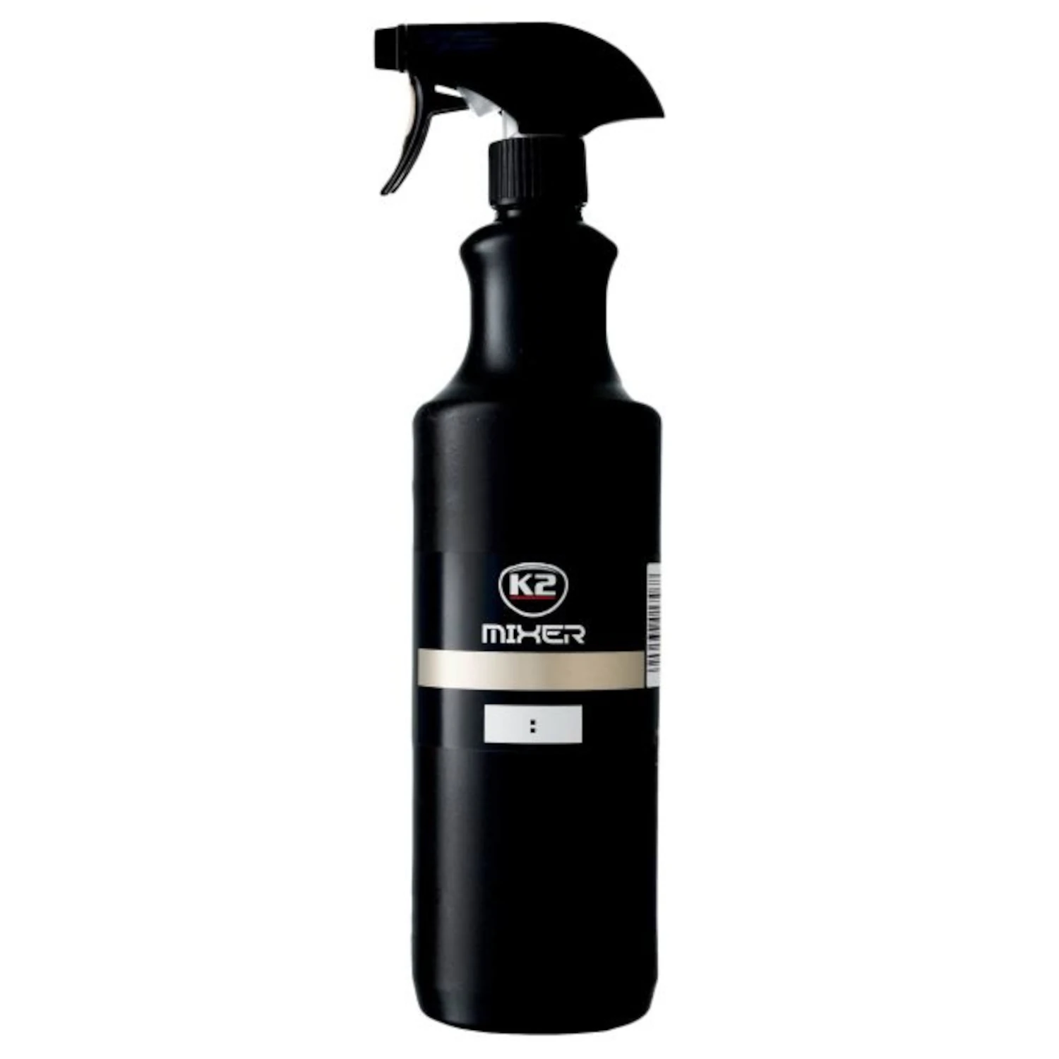 Empty spray bottle in HDPE 1L with two-function trigger and clear measuring scale from K2