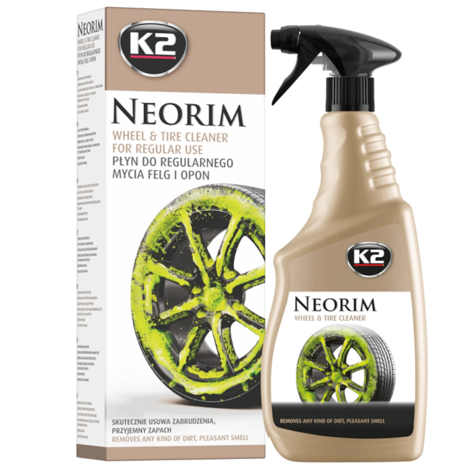 Wheel cleaner Neon 700ml from K2 with acid-free formula and corrosion protection for wheels
