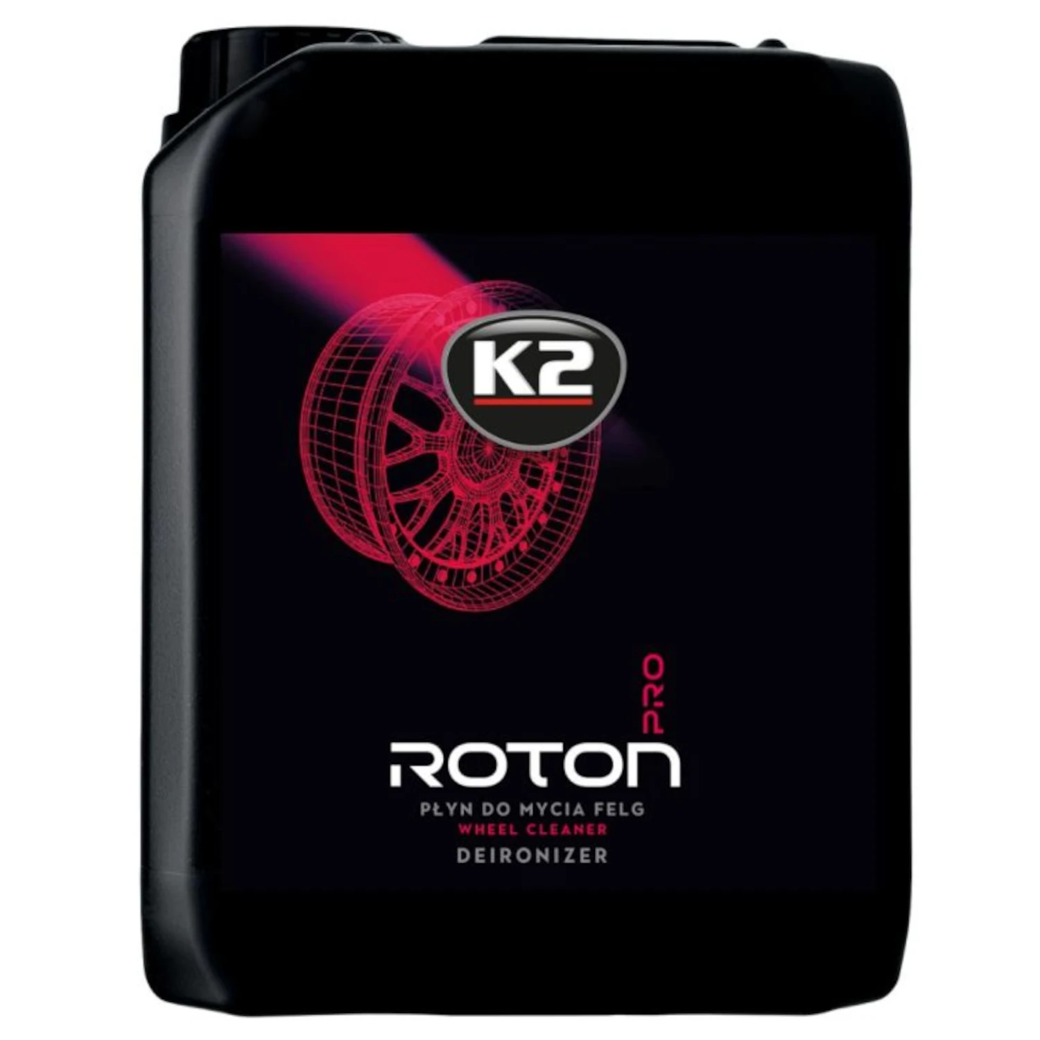 Wheel Cleaning Gel 5L by K2 with red colour-change formula for cleaning wheels and removing rust from paintwork