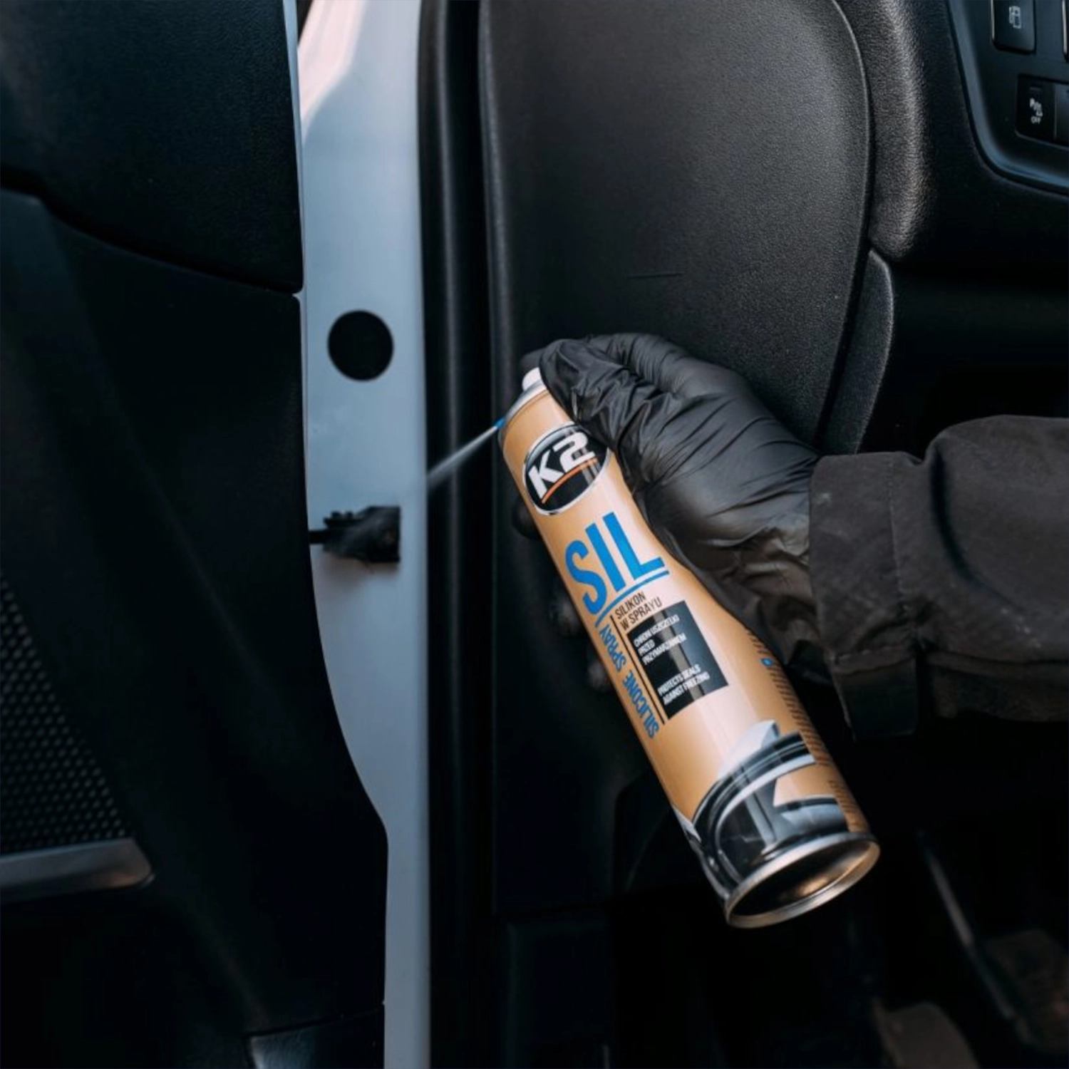 K2 Silicone Seal Spray Frost Protection 300ml spray can for rubber and plastic component protection