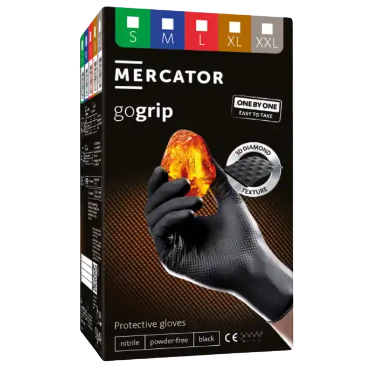 MERCATOR GoGrip disposable nitrile gloves black XL with textured grip for detailing and car care