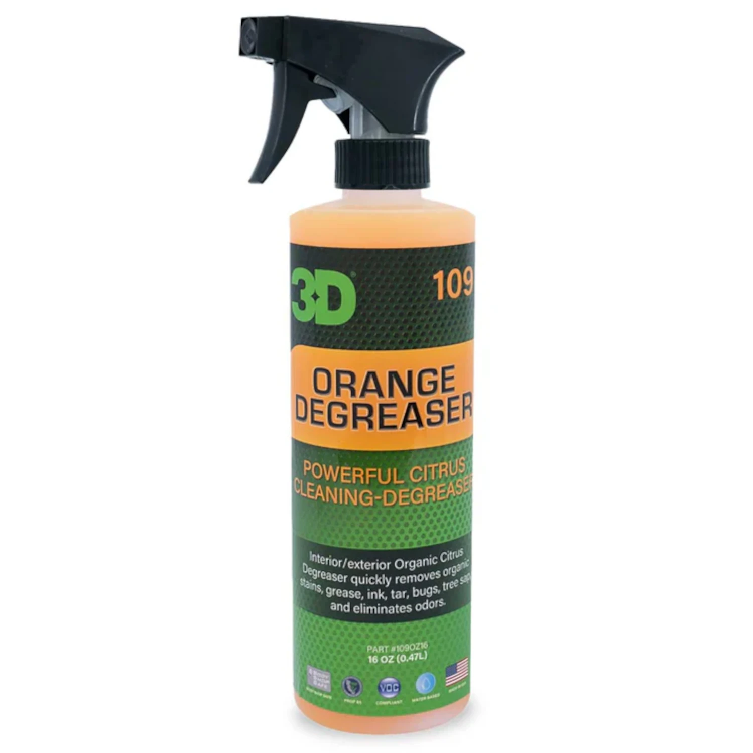 3D Orange citrusbaserad avfettning 473ml flaska från 3D Car Care för professionell fordonsvård