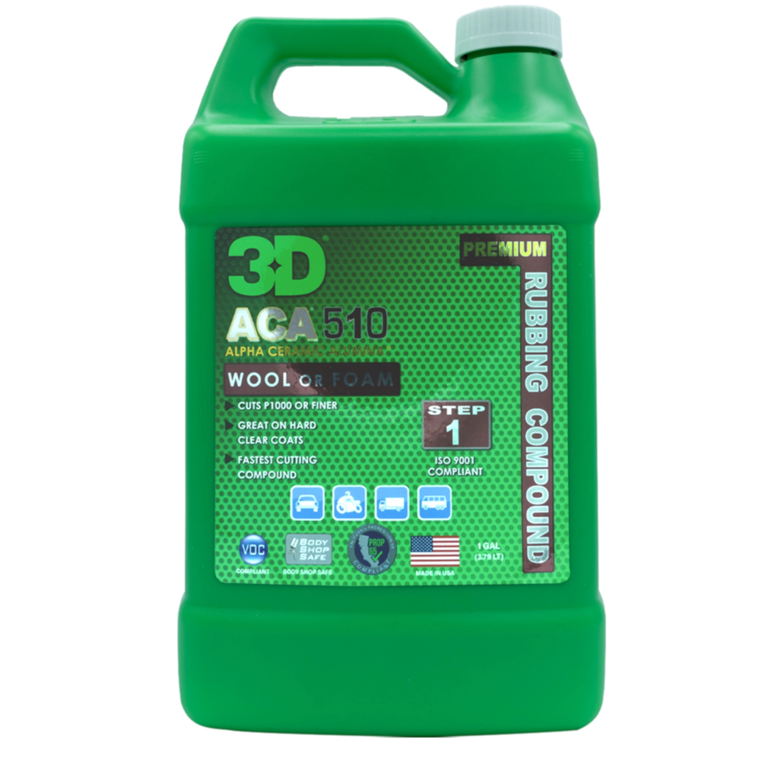 Rubbing Compound 3.8L bottle for paint correction, removing deep scratches and swirl marks, 3D Car Care