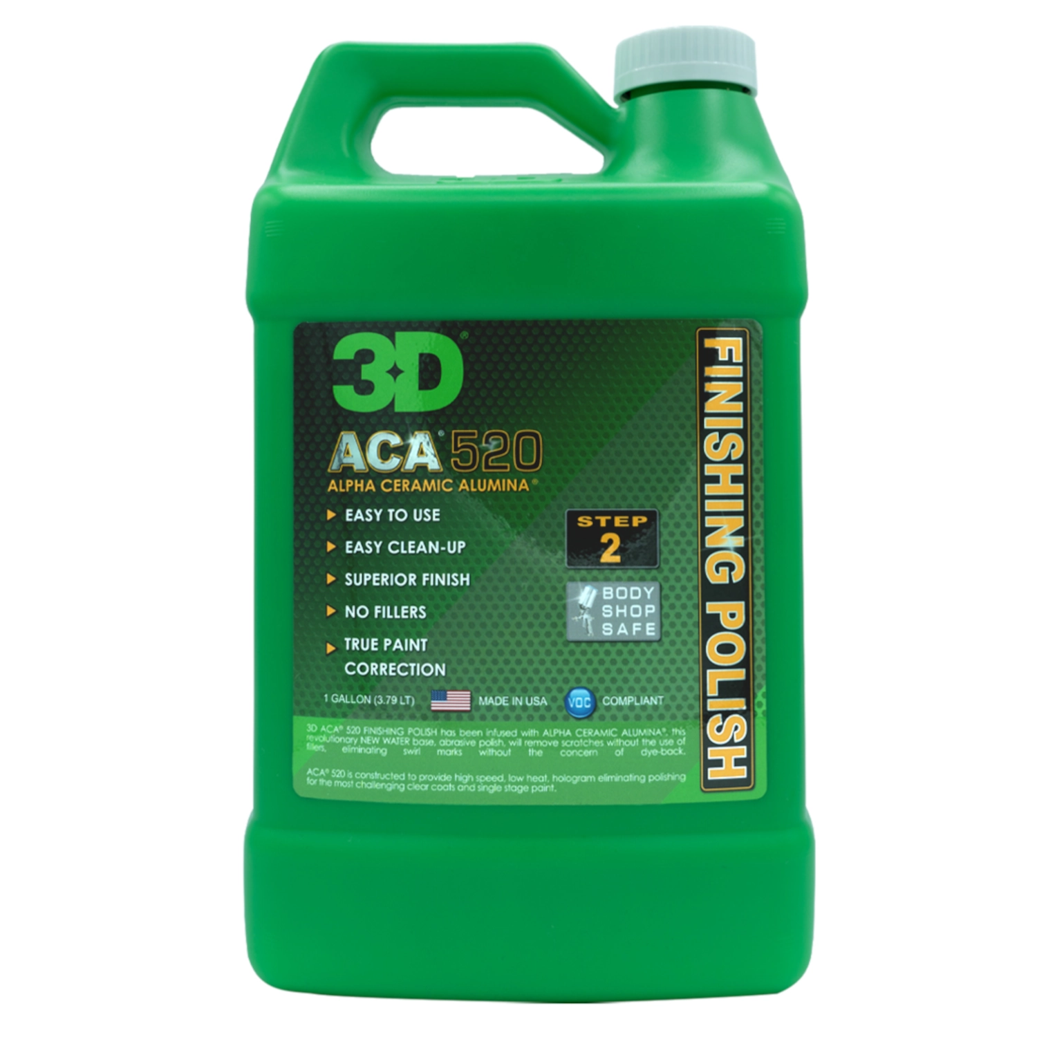 Bottle of 3D Car Care Finishing Polish 3.8 litres for paint correction and scratch removal