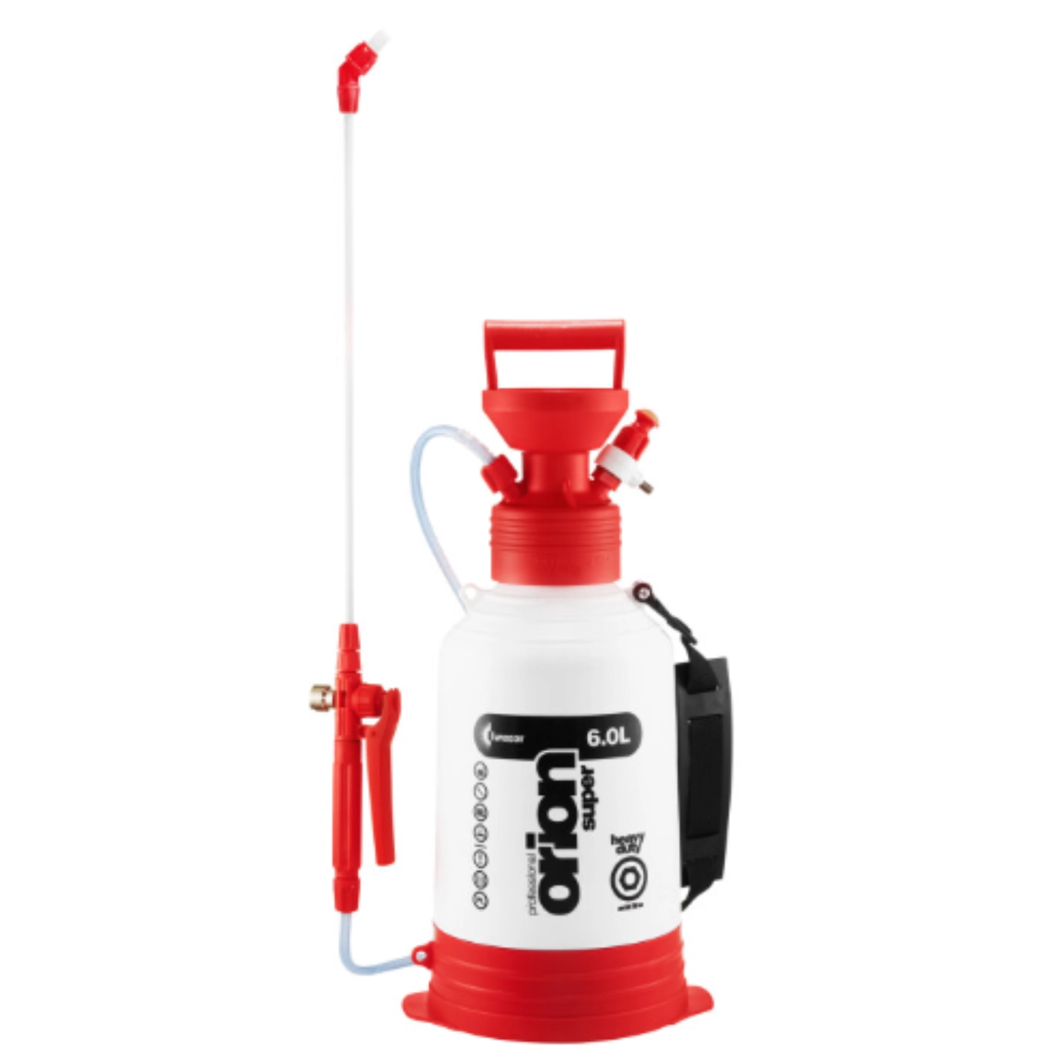 Chemical-resistant pressure sprayer 6L with fibreglass lance and compressor fitting from Kwazar