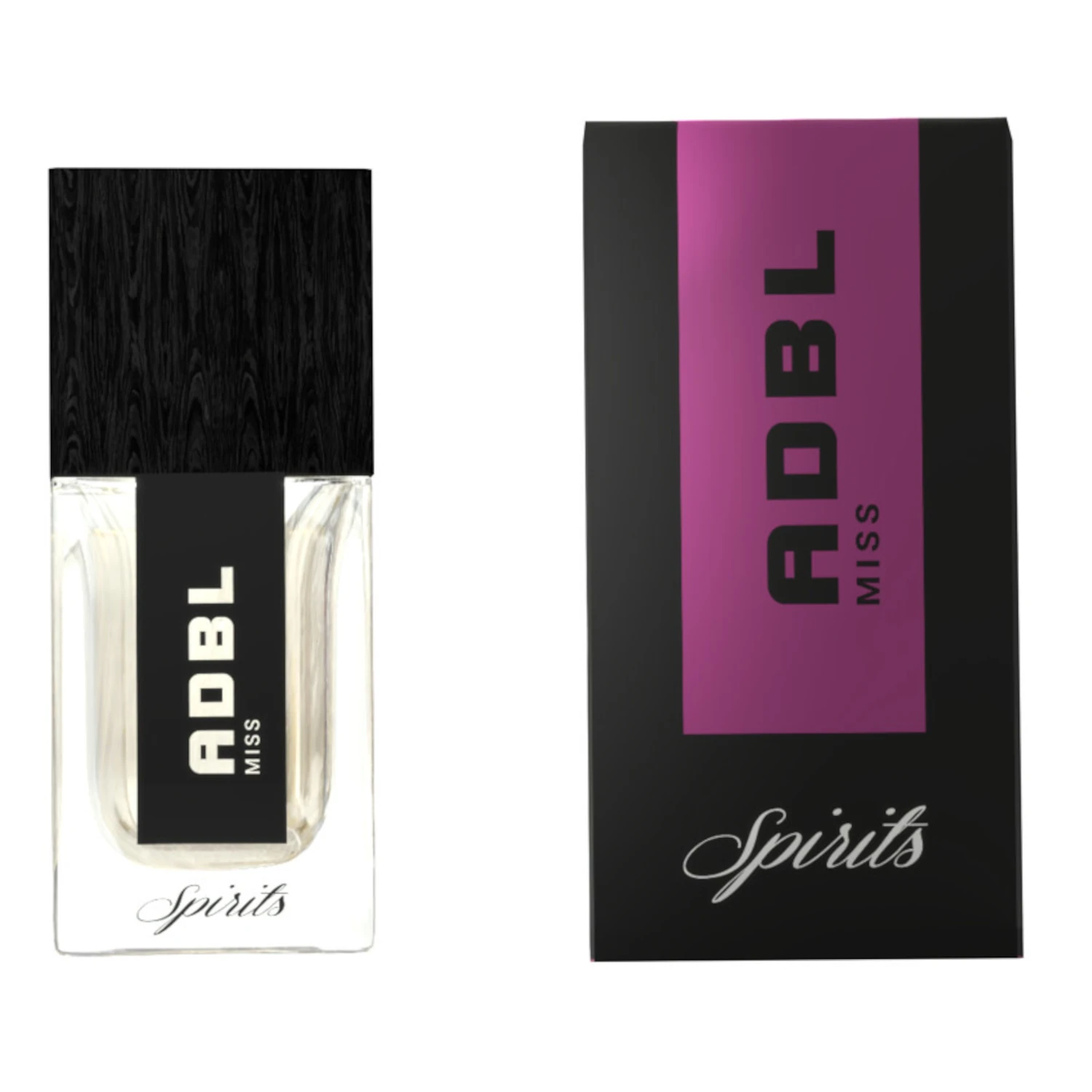 Bottle of ADBL Spirits Miss Eau de Parfum 30ml with vanilla, Taif rose and white orchid