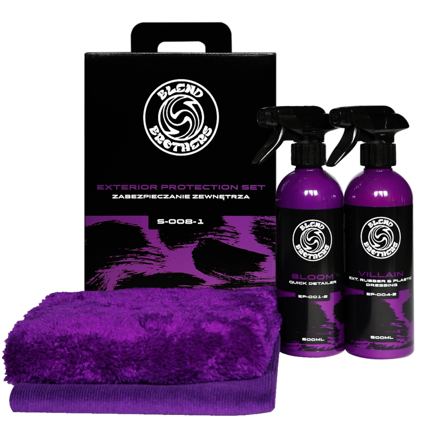 Exterior Protection Kit with 4 parts for paint, wheels, plastic and rubber, water-repellent and UV-resistant