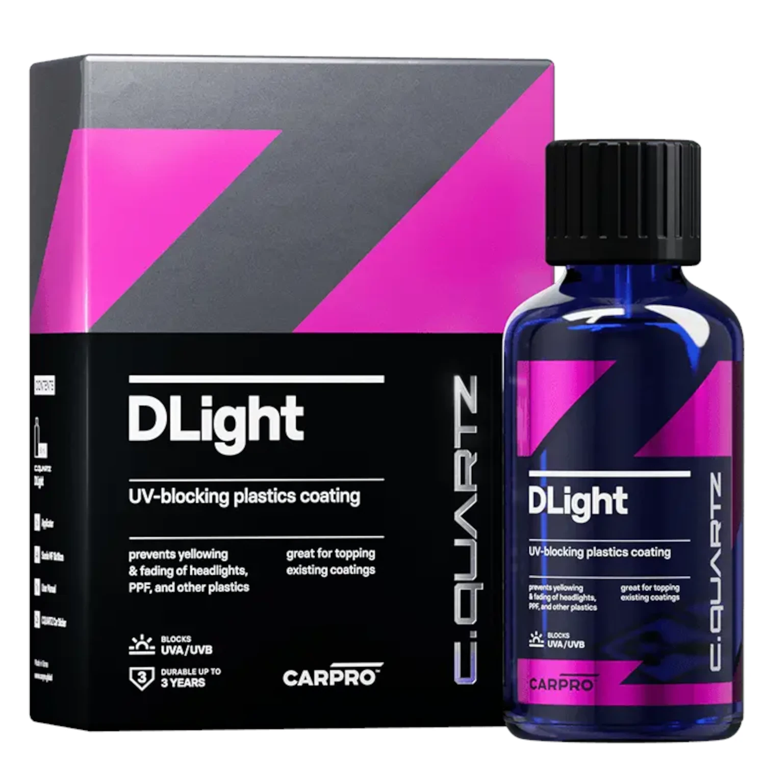 Ceramic UV protection coating 100ml bottle for headlights and PPF, CarPro CQuartz