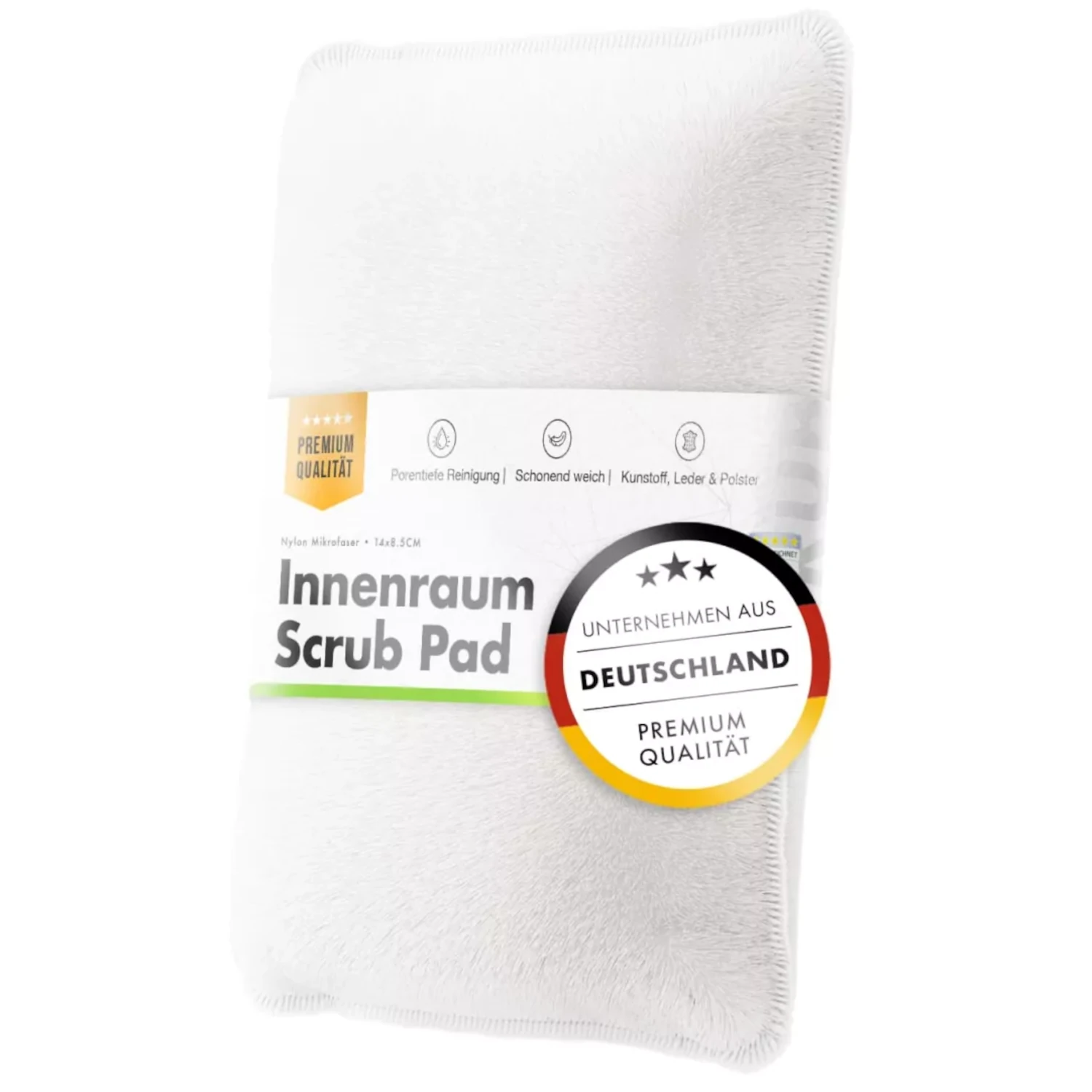 White microfibre scrubbing cloth 14x8.5cm by ChemicalWorkz New for car interior cleaning