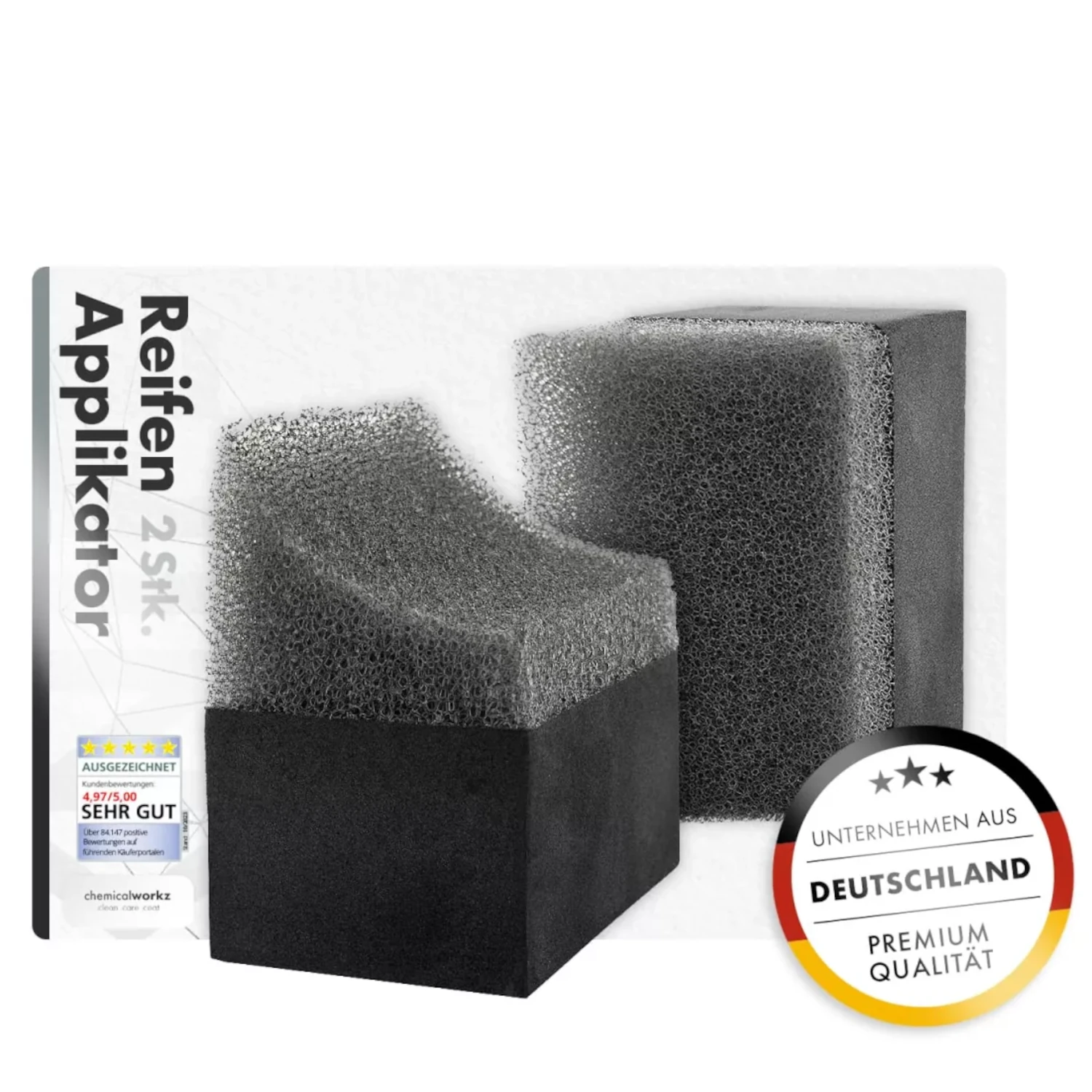 ChemicalWorkz Däckvårdsapplikator ergonomisk 6,5x4x6,5 cm med hållbar skumgummi