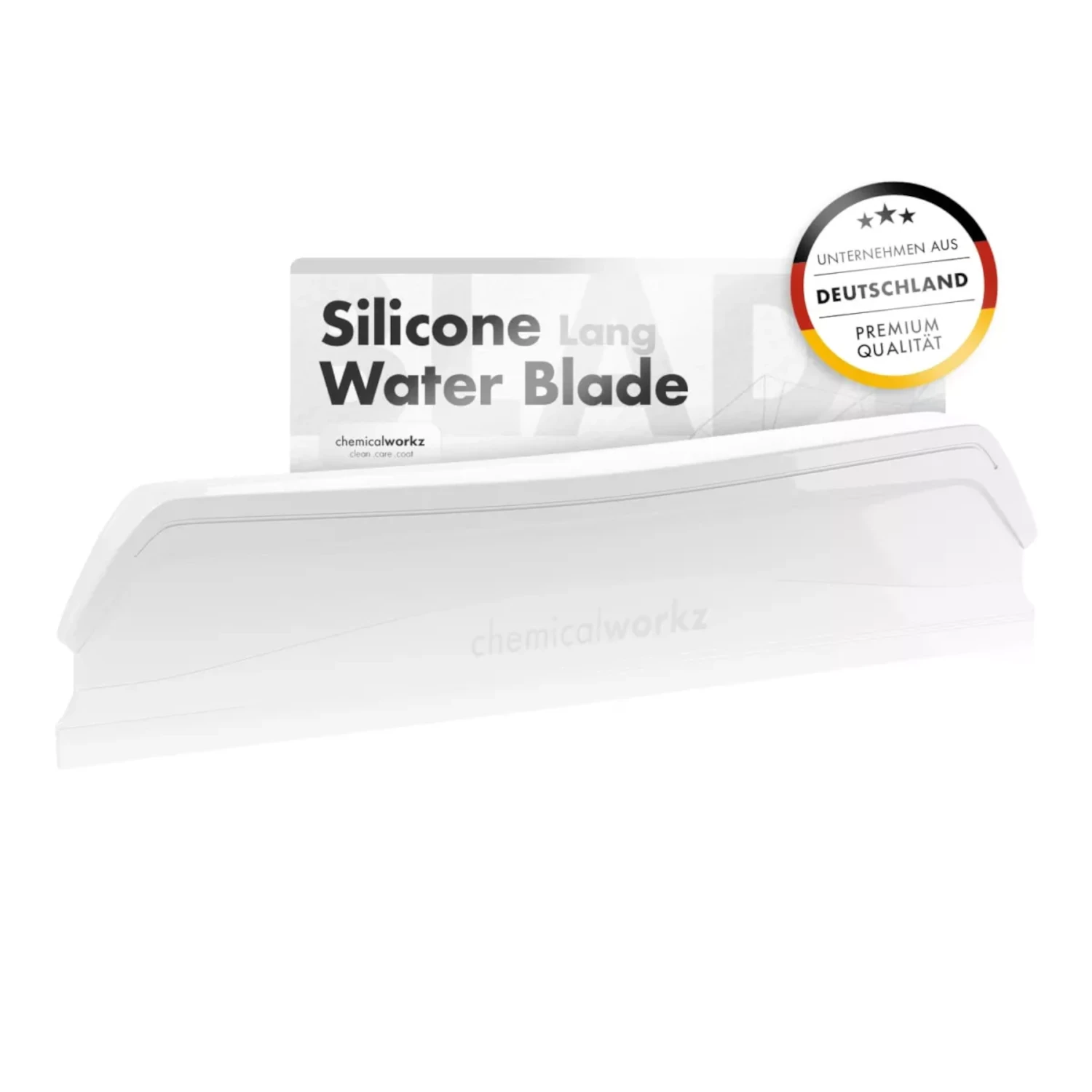 Transparent silikonskrapa Water Blade V2 25 cm från ChemicalWorkz New för avtorkning av lack och glas