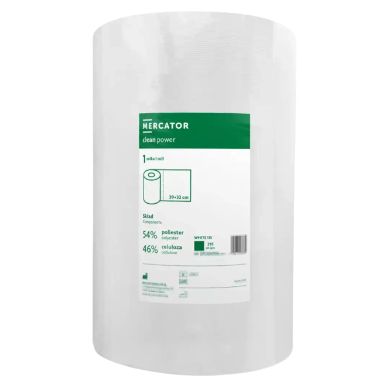 Rengöringsduk Clean Power White i cellulosa och polyester, 295 ark, luddfri och värmetålig, MERCATOR