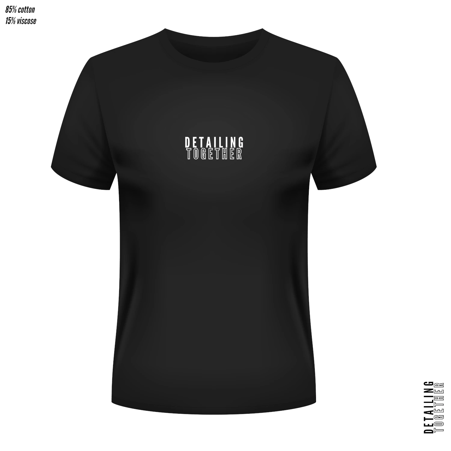 Black Detailing Together T-shirt in breathable cotton with durable print, size S, by MrCleaner