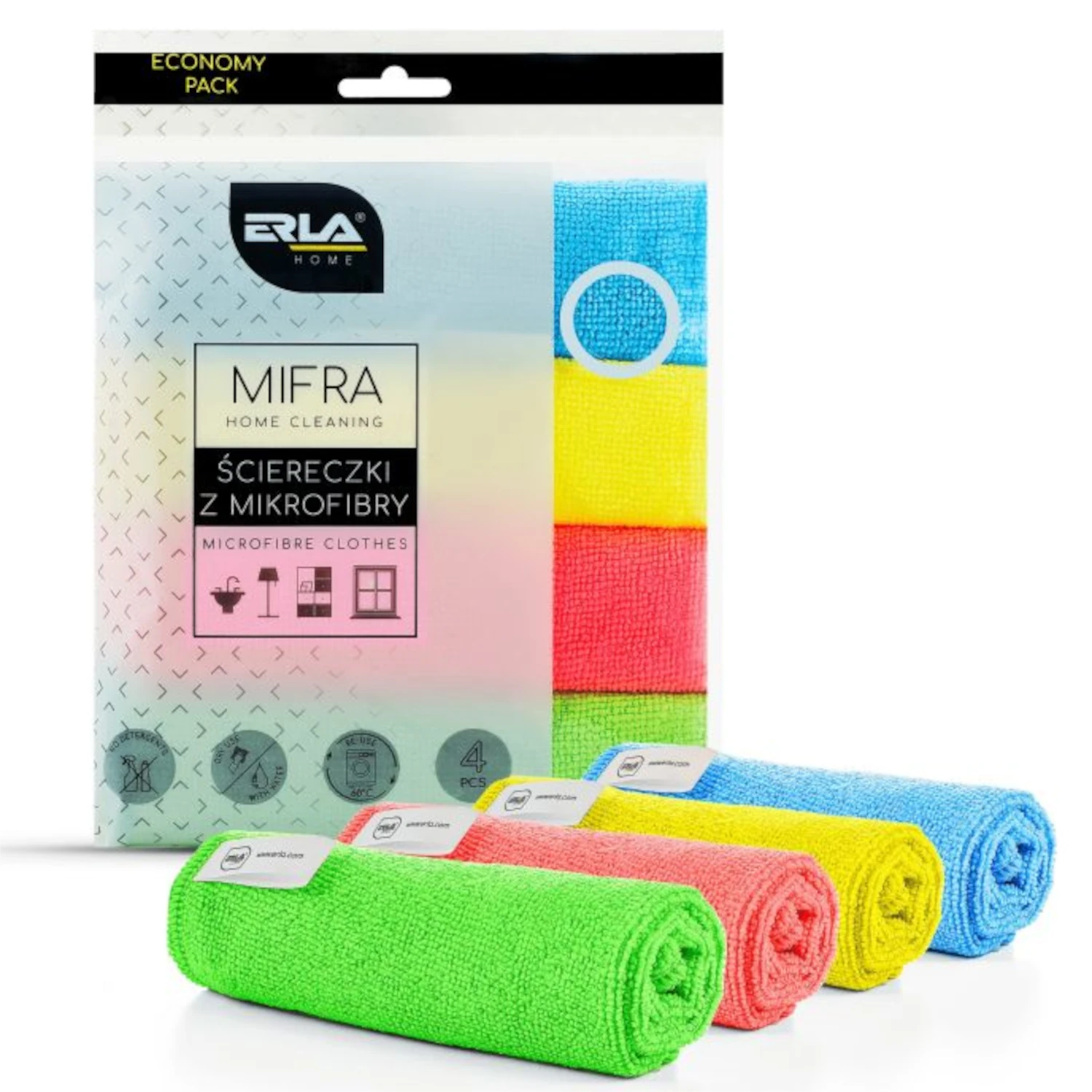 K2 Microfibre Cloths 30x30 cm set of 4 pieces for streak-free wiping during detailing