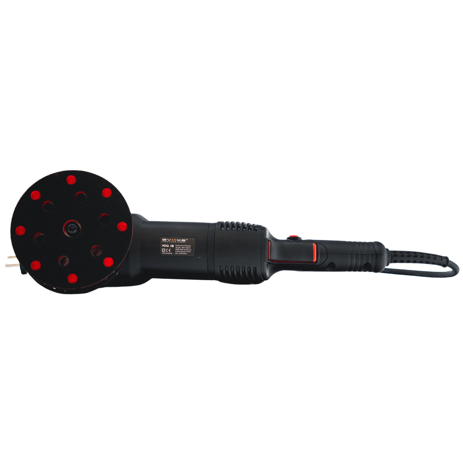 Dual Action Polermaskin 1000W med 125mm Backing Plate och Mjukstart, Evoxa DA-maskin för professionell bilpolering