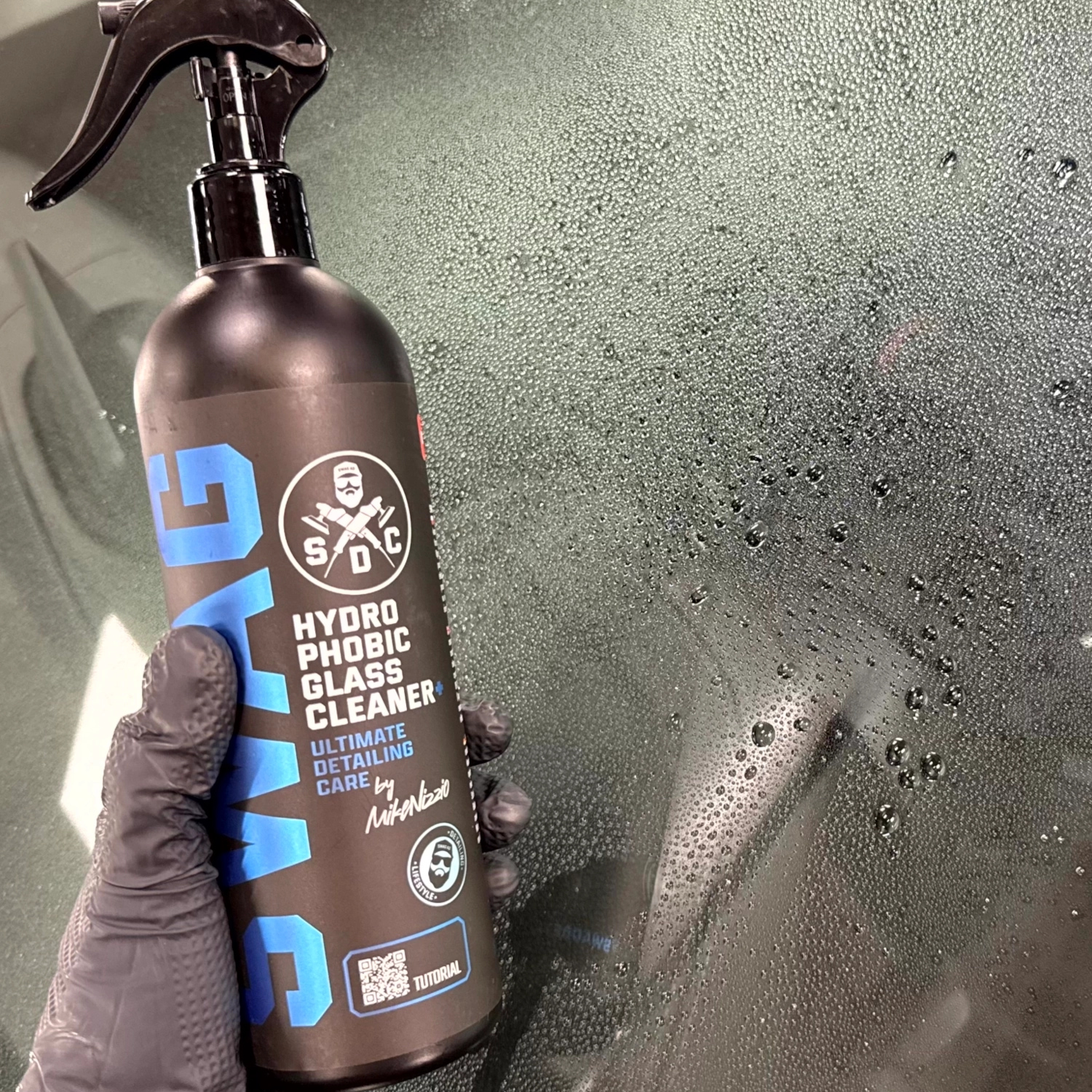 SWAG Hydrofobisk Glasrengöring 500ml sprayflaska för ränderfri rengöring av bilrutor