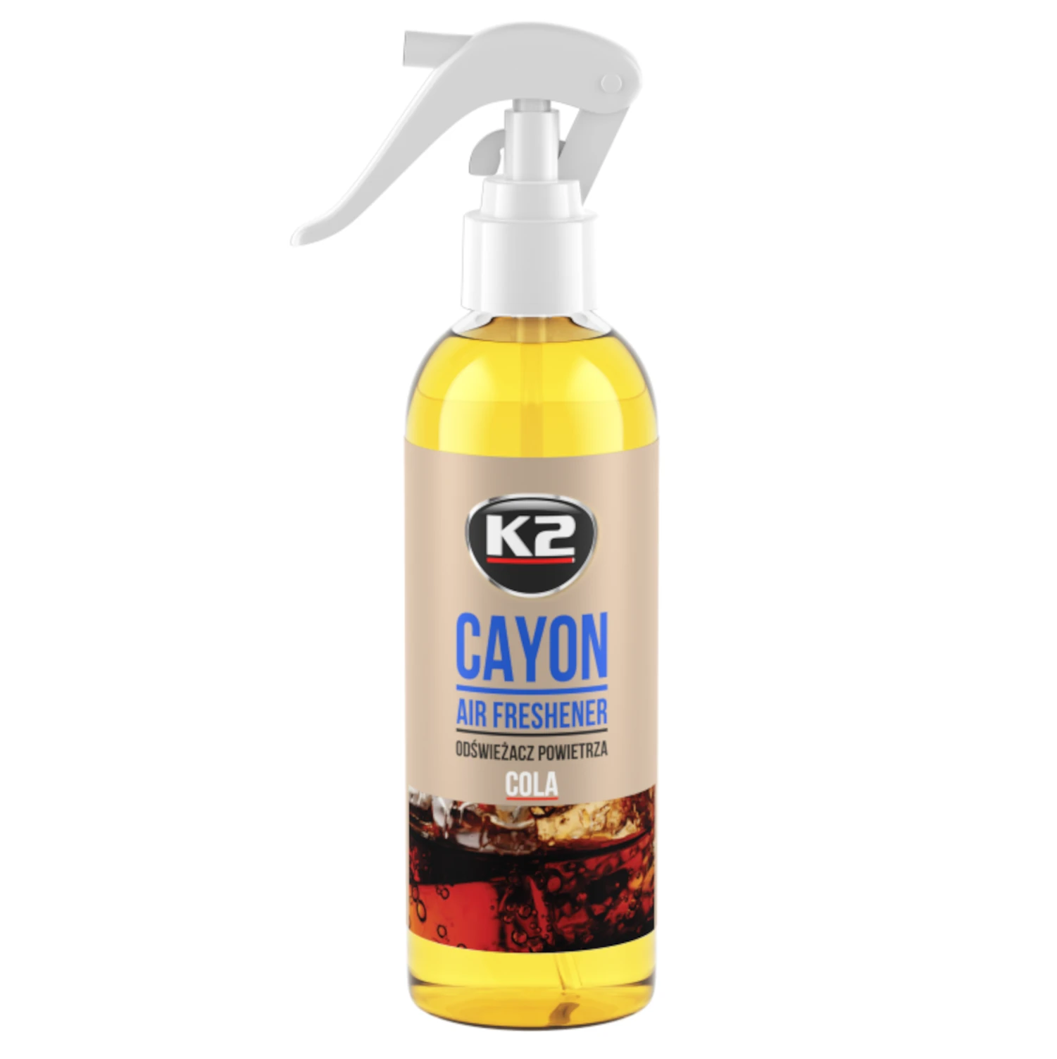 K2 Luftfräschare Cola-doft 250ml sprayflaska med atomizer för bil, hem och kontor