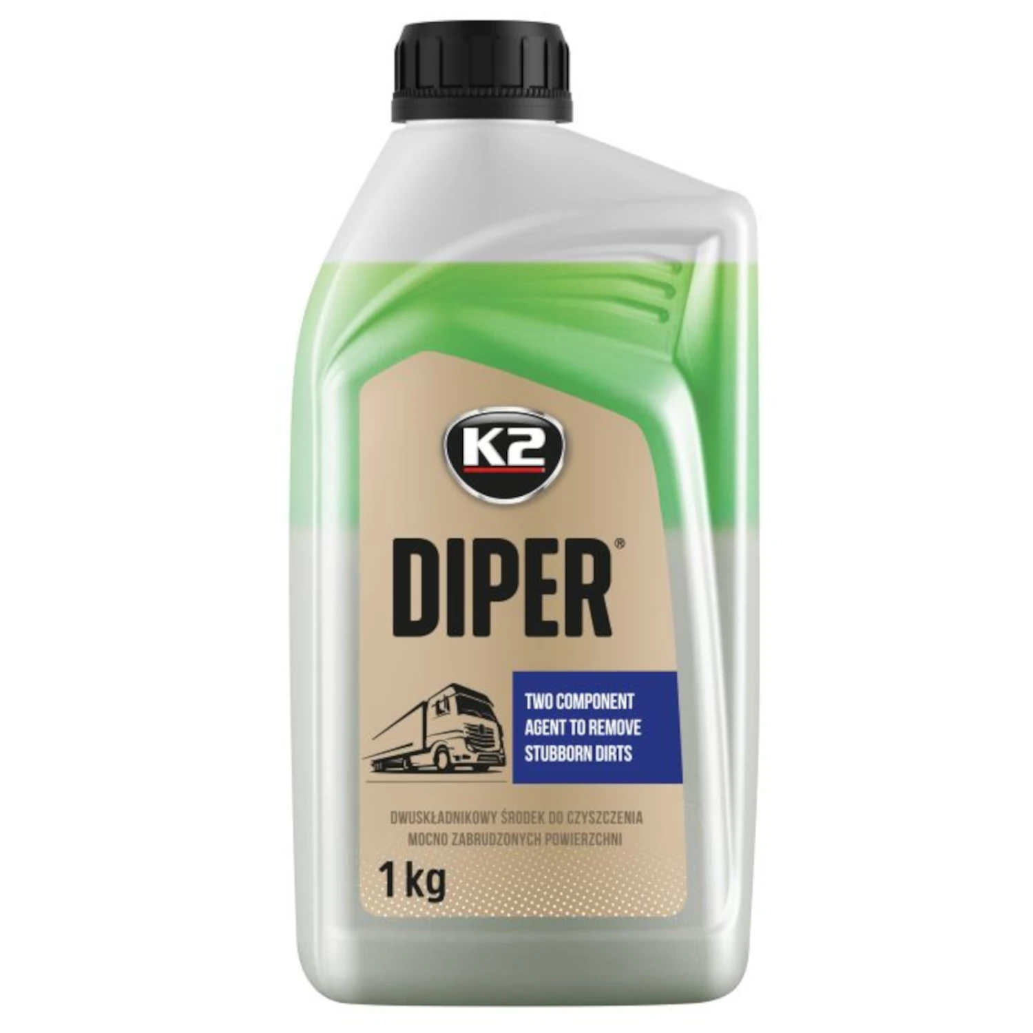 Alkaline high-foam cleaner concentrate 1kg for vehicles and machinery, K2 Diper