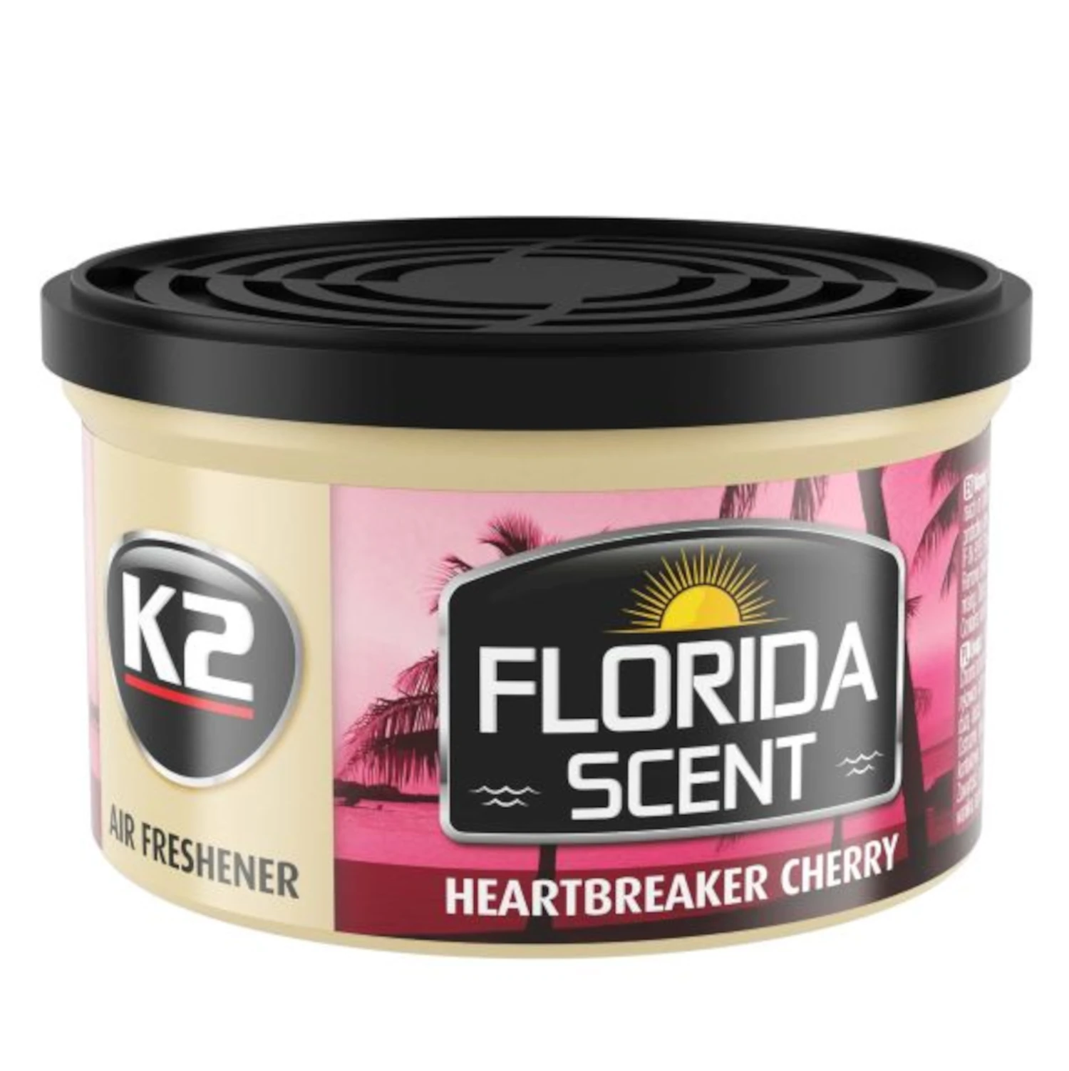Car air freshener with intense cherry scent and adjustable lid from K2, fragrance diffuser for car interior